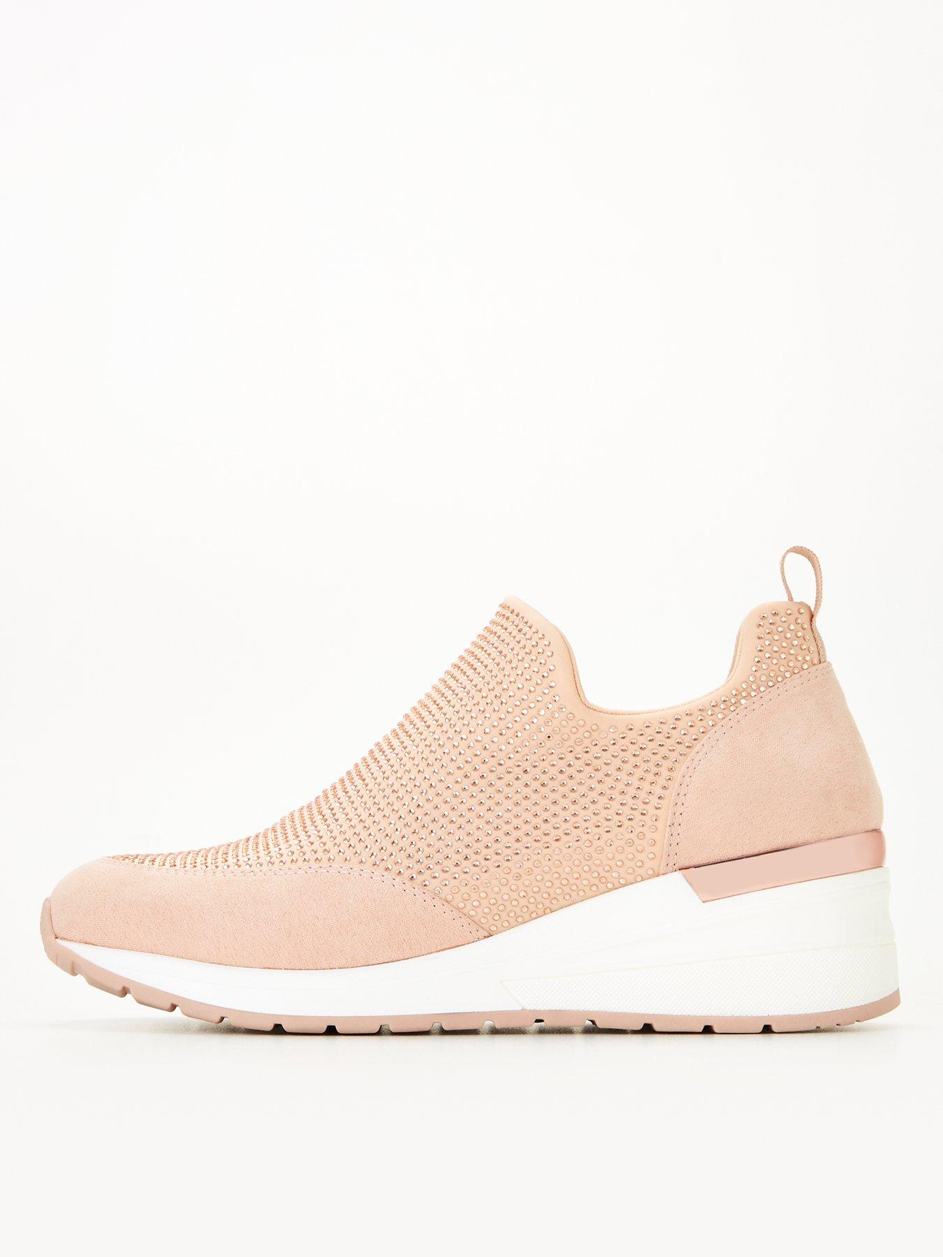 Pink sales wedge trainers