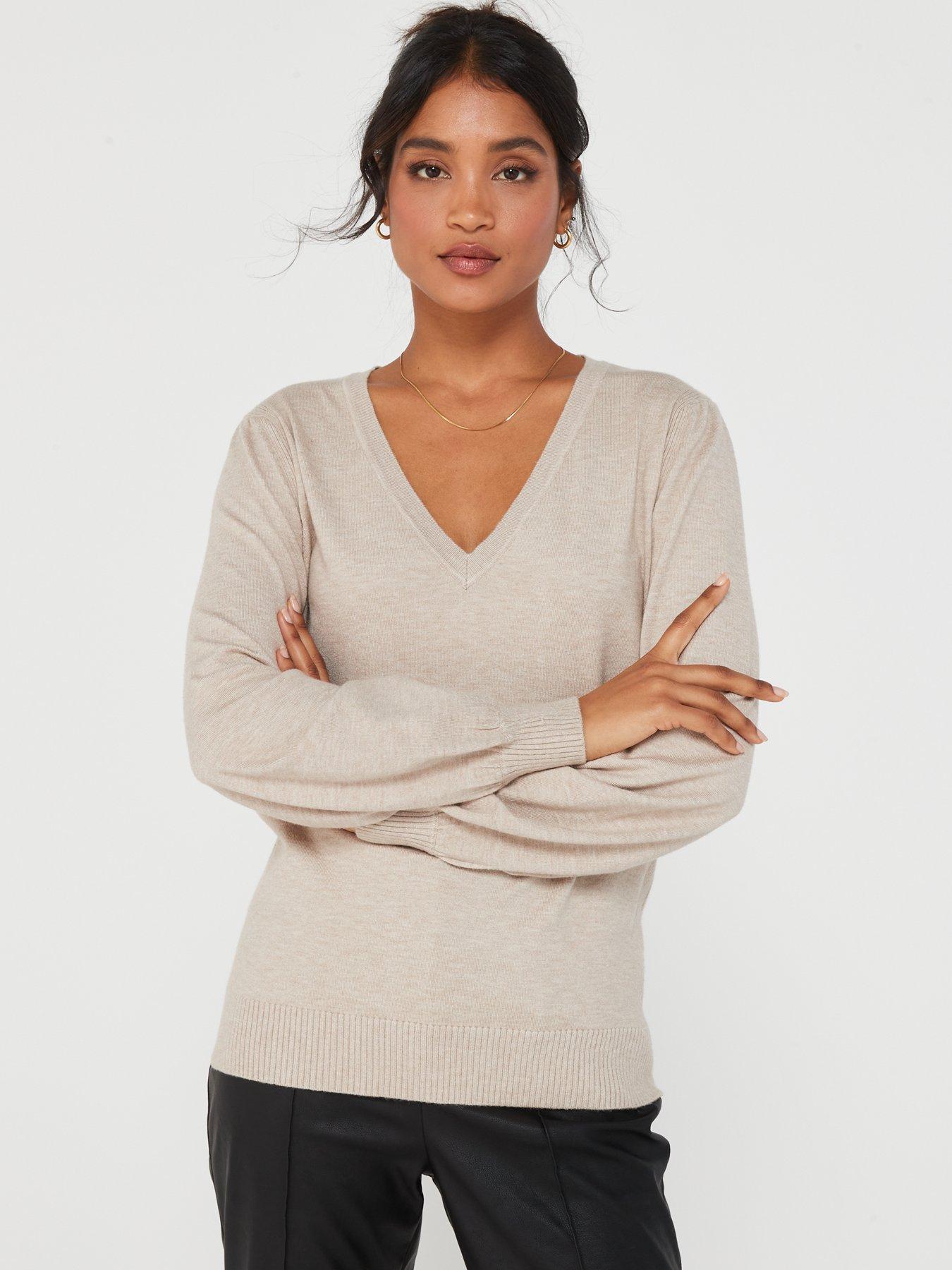 Long v outlet neck jumper