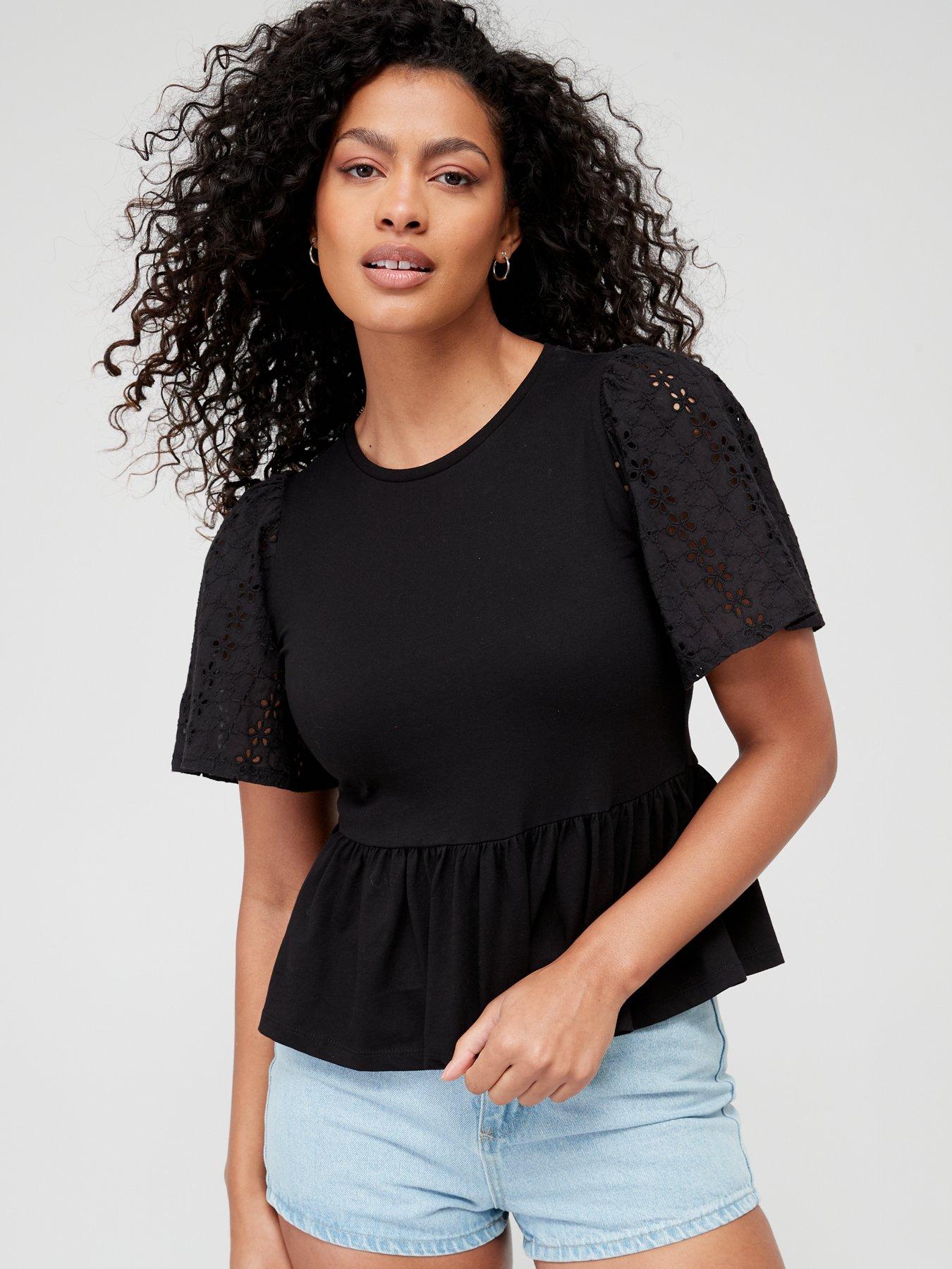 Black deals peplum top