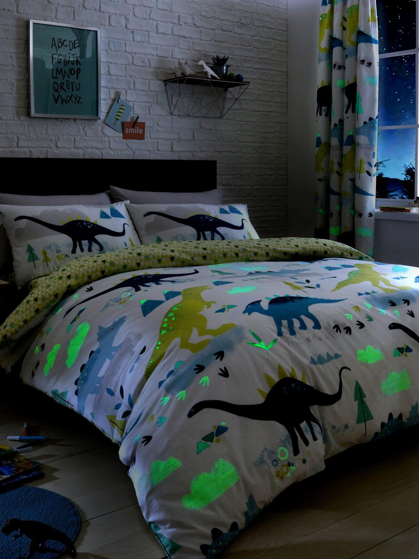 bedlam-dinosaur-glow-in-the-dark-single-duvet-set-multiback