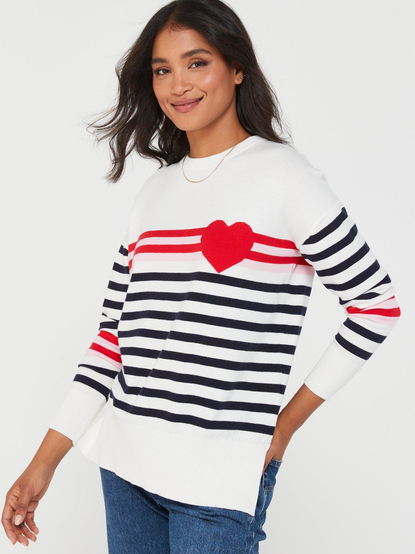 White jumper with hot sale red hearts