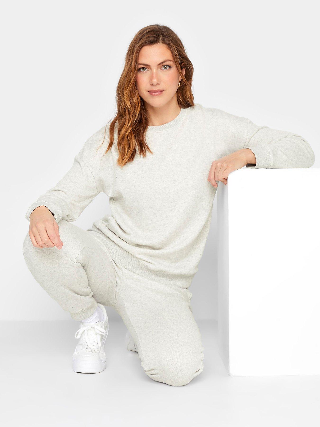 Image 1 of 4 of Long Tall Sally Marl Sweatshirt - Light Grey