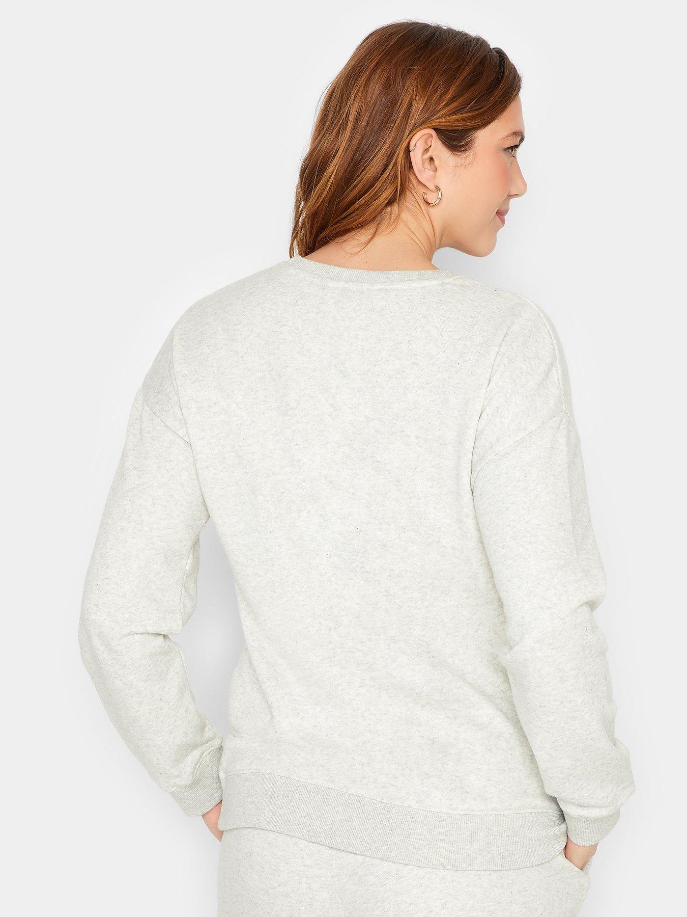 Image 2 of 4 of Long Tall Sally Marl Sweatshirt - Light Grey
