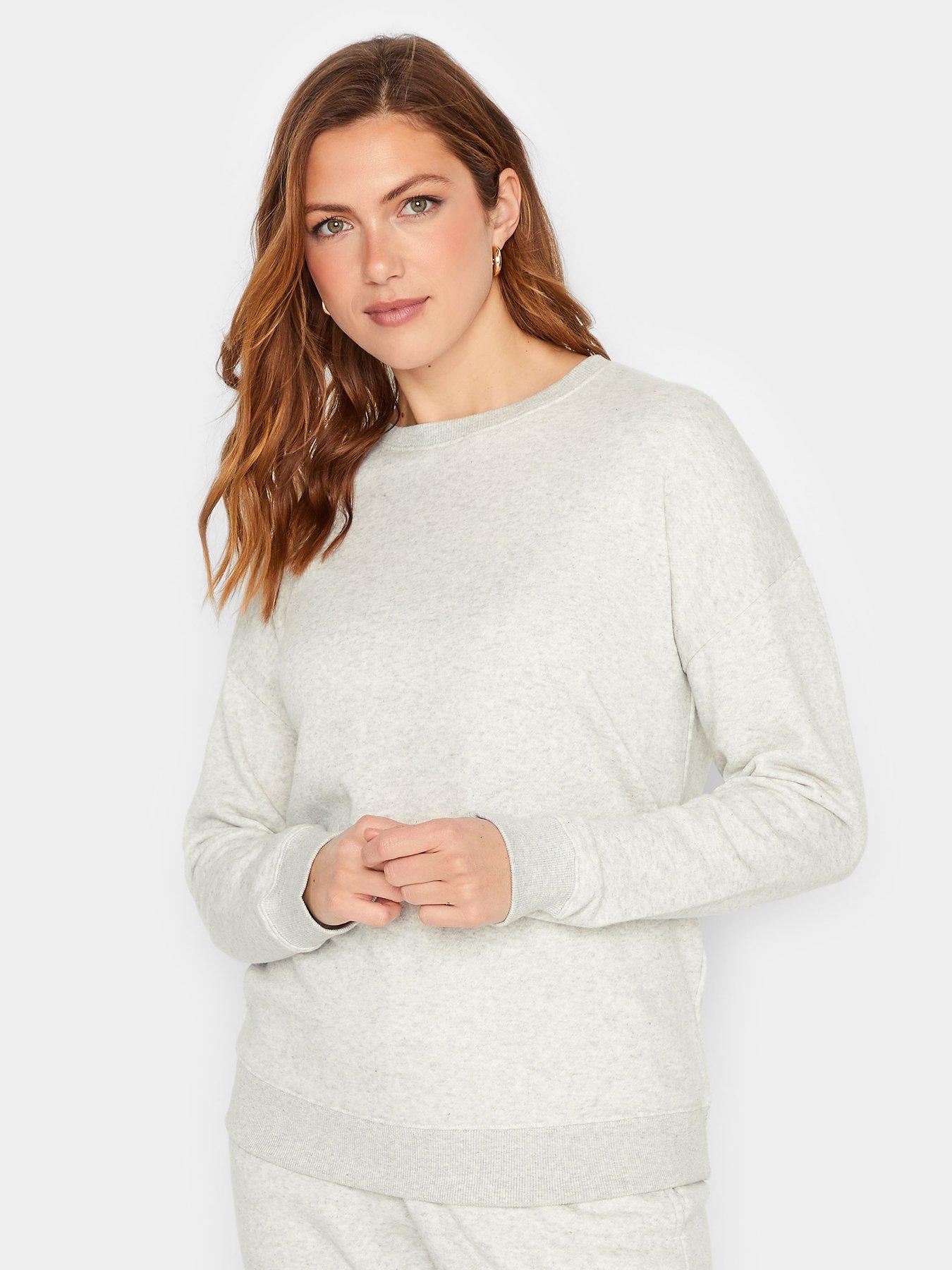 Image 4 of 4 of Long Tall Sally Marl Sweatshirt - Light Grey
