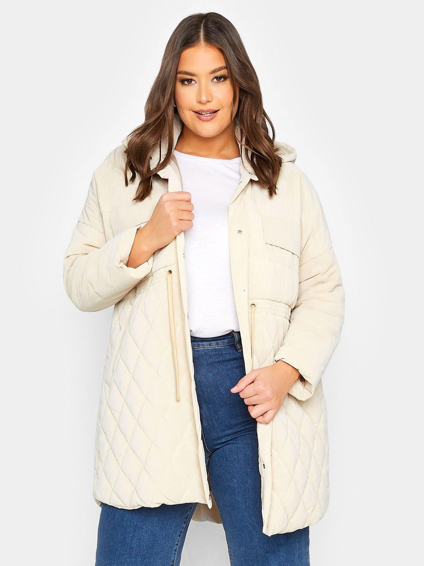 yours-shirred-waist-padded-jacket-natural