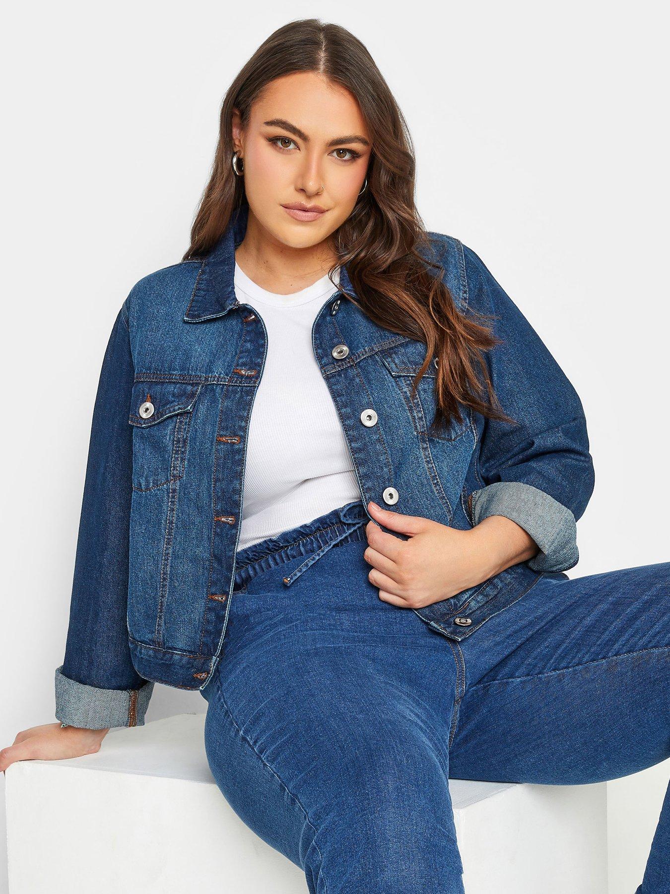 Image 4 of 4 of Yours Yours Classic Denim Jacket - Blue
