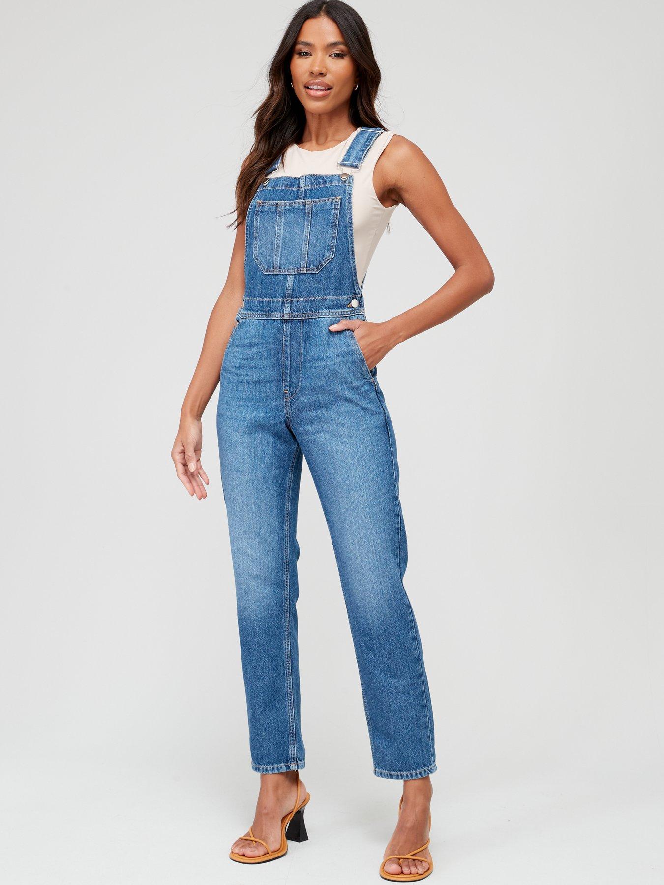 Straight Leg Denim Dungarees