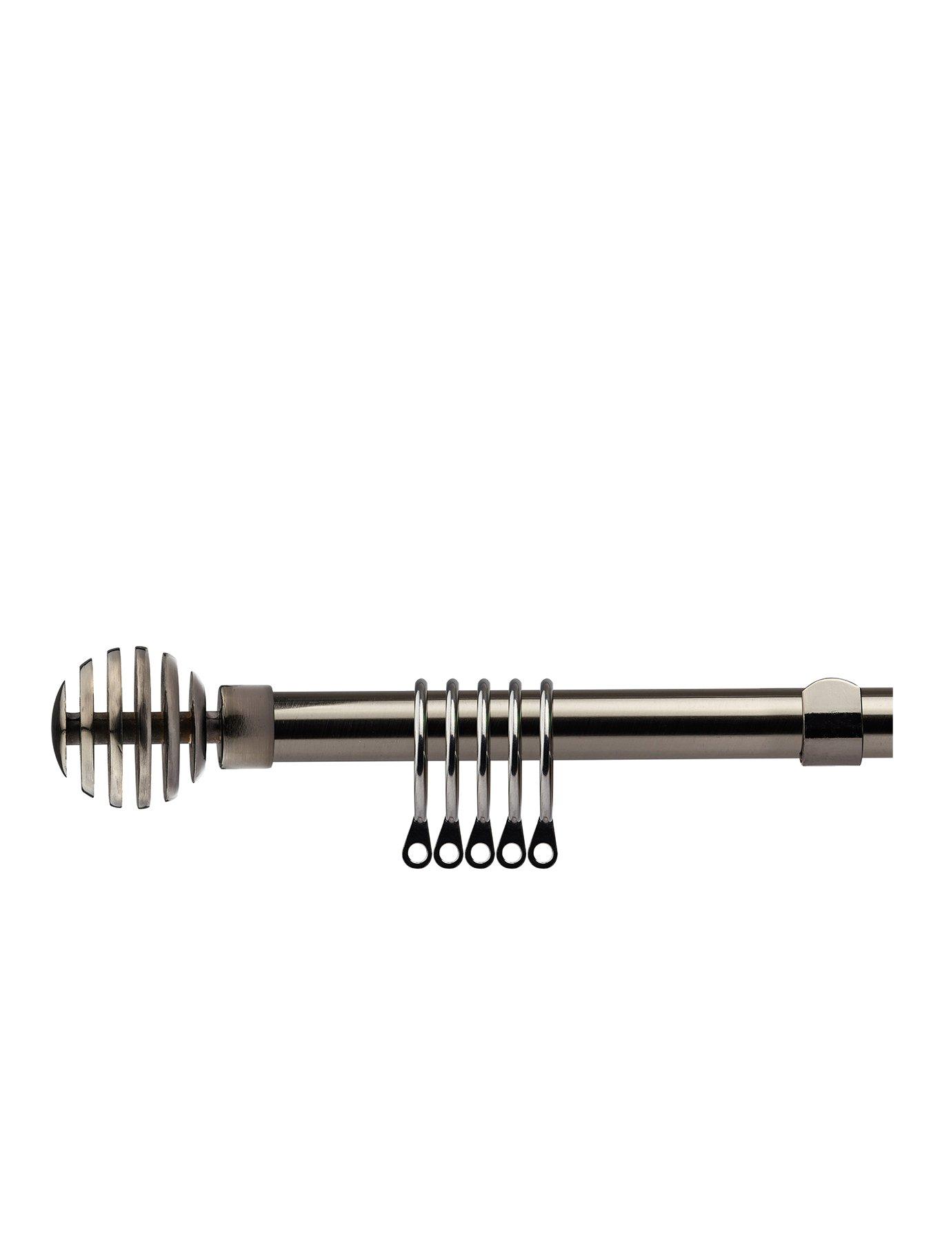 undefined Extendable Curtain Pole Kit with Decorative Finials