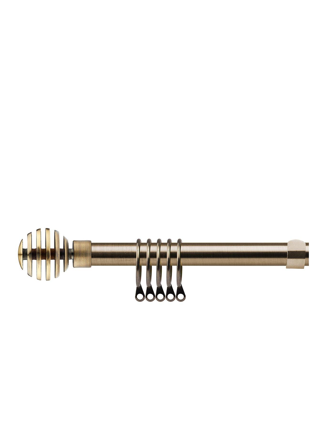 undefined Extendable Curtain Pole Kit with Decorative Finials