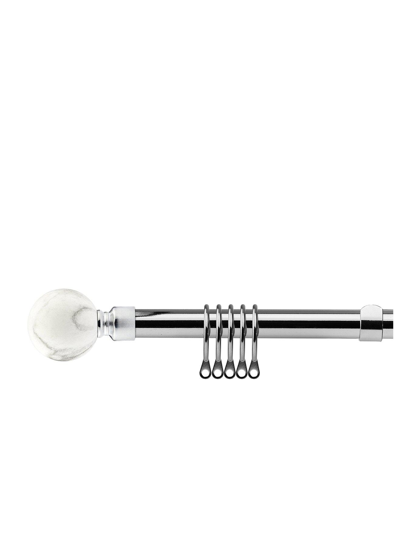 Image of Very Home Extendable Curtain Pole Kit with Marble Ball Finials