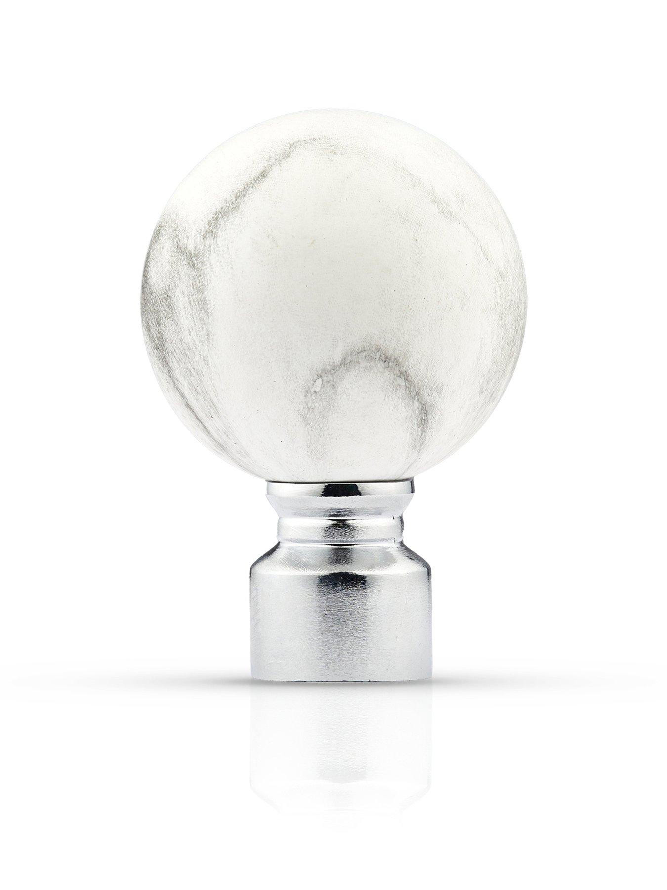 Image 2 of 4 of The Very Collection Set Of Marble Finial Curtain Holdbacks