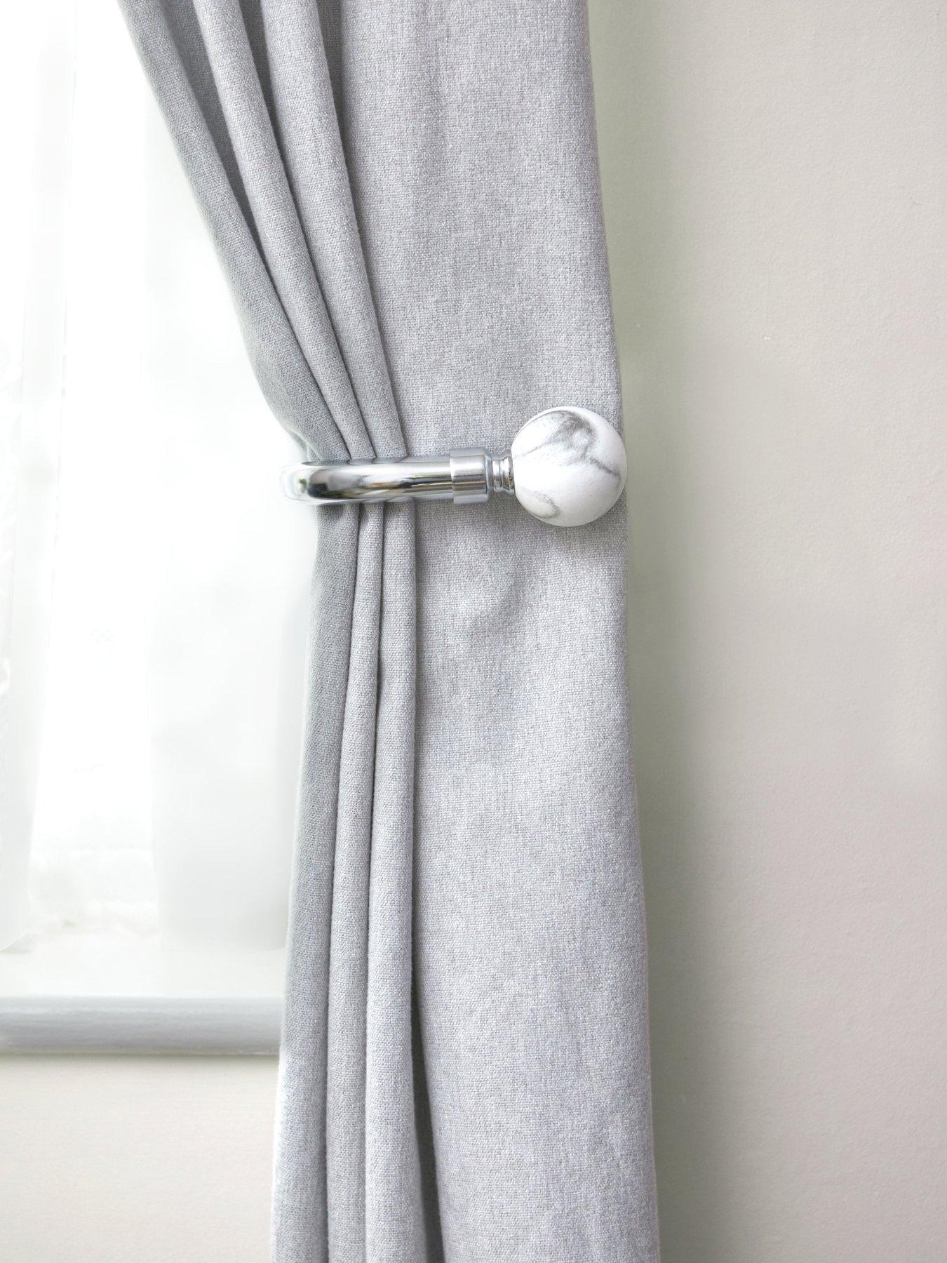 Image 4 of 4 of The Very Collection Set Of Marble Finial Curtain Holdbacks