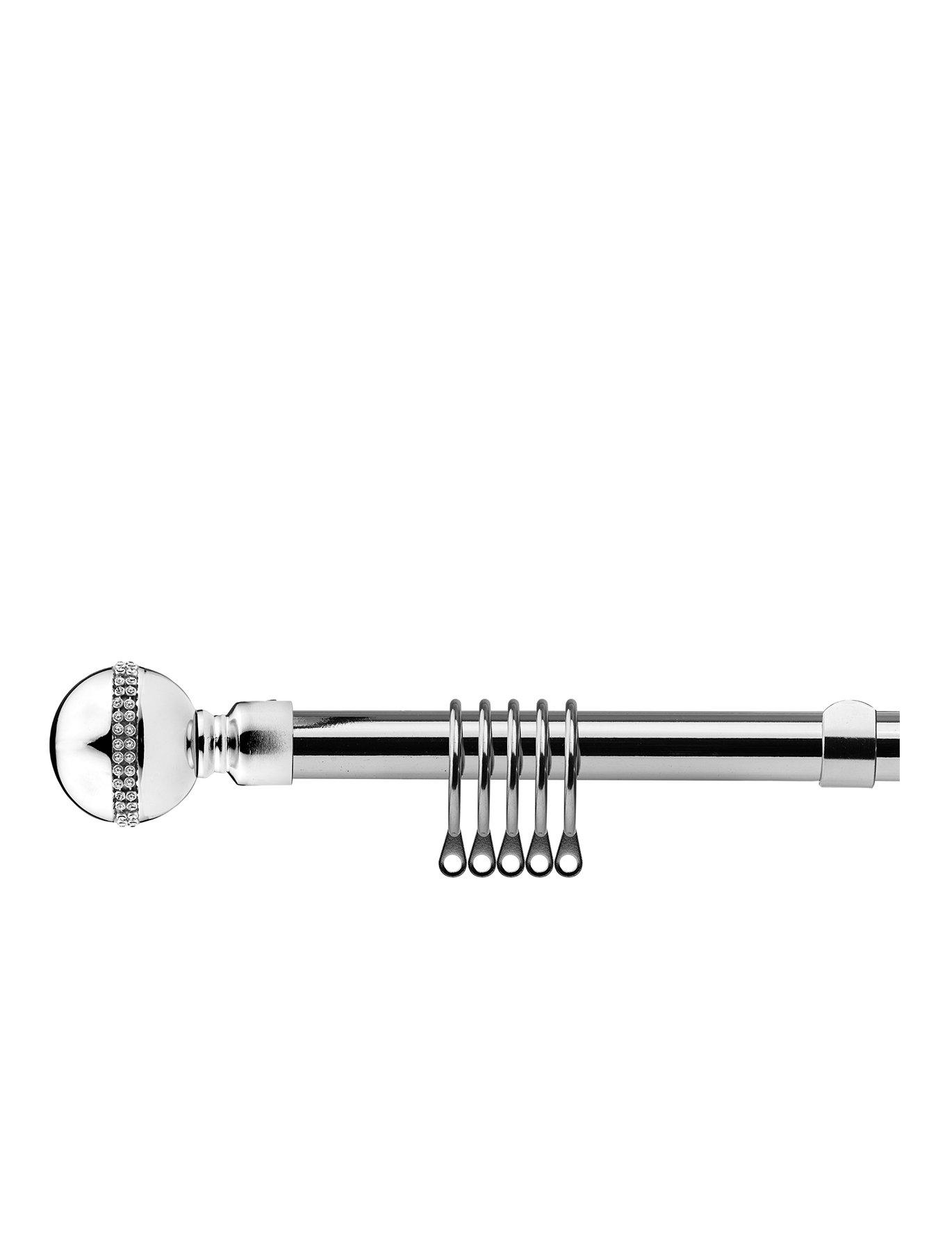 Image 1 of 4 of Very Home Extendable Curtain Pole Kit with Bling Finials