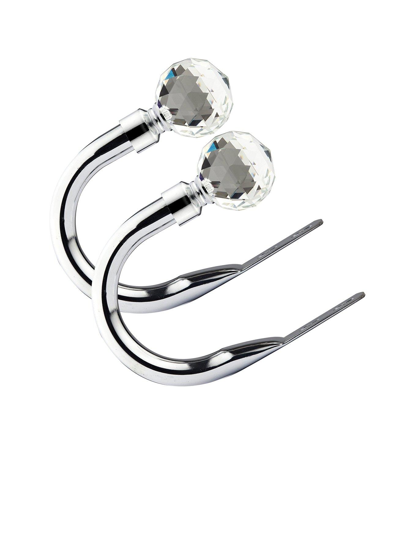 Very Home Set of 2 Crystal Finial Curtain Holdbacks