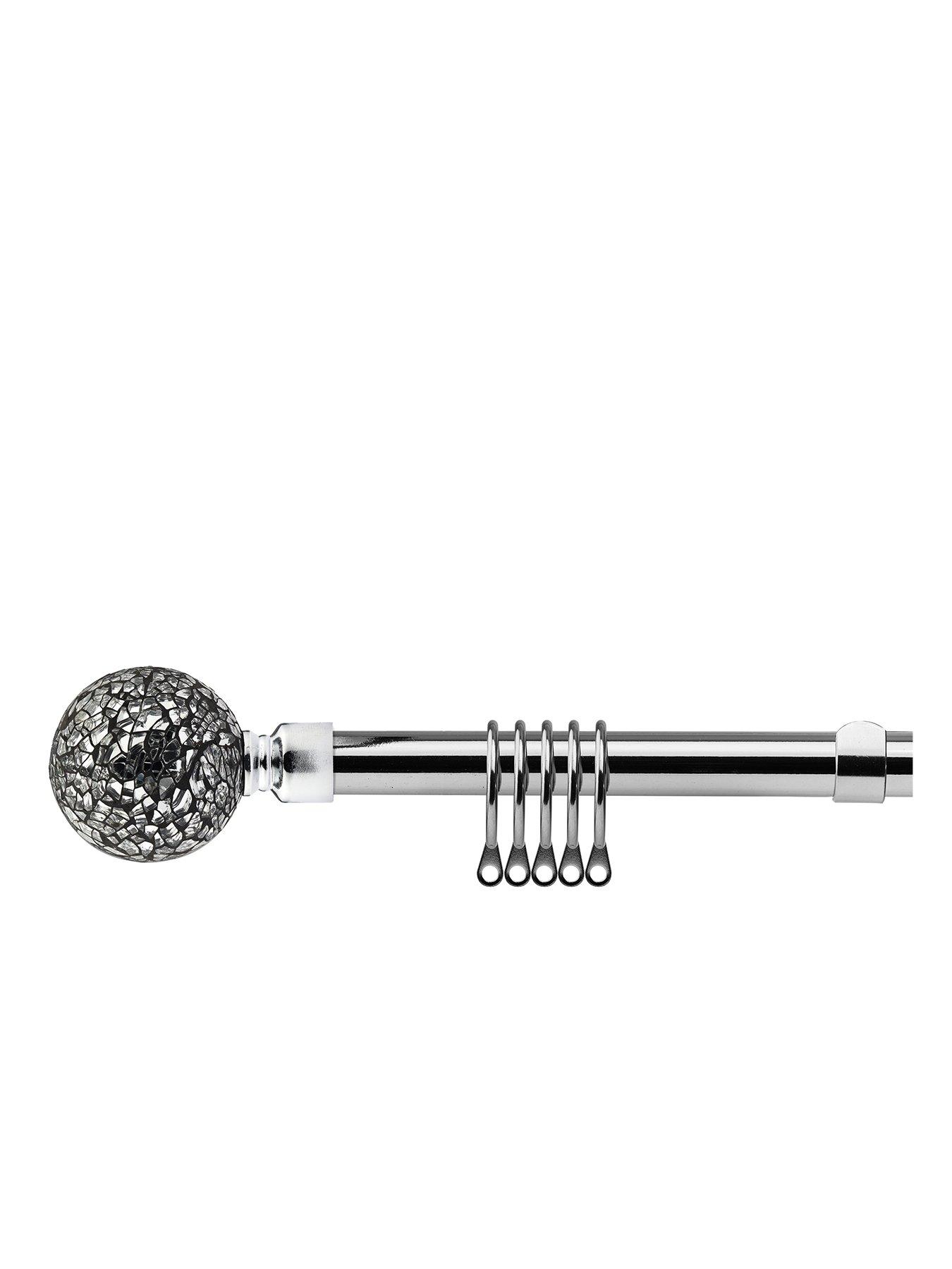 The Very Collection Extendable Curtain Pole Kit With Cut Glass Finials - 1.2 To 2.1m