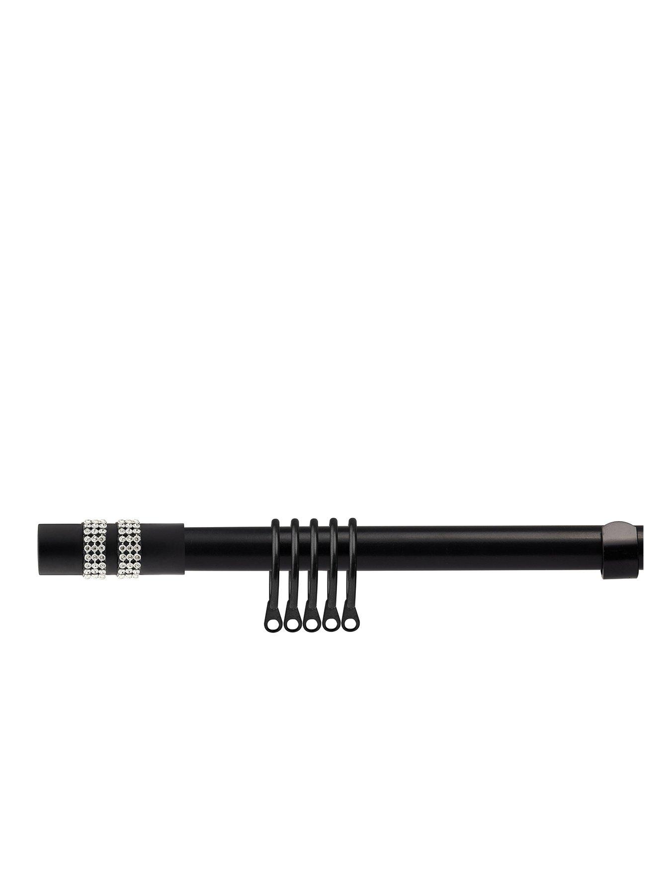 The Very Collection Extendable Curtain Pole Kit with Diamante Finials