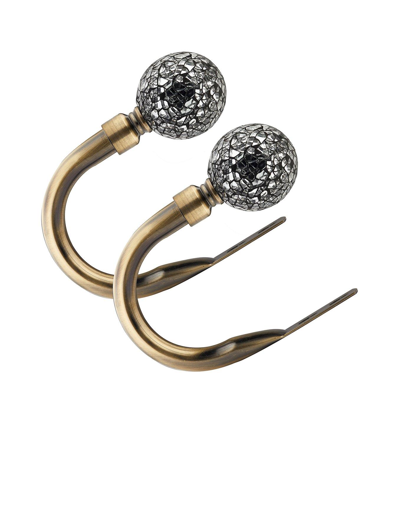 The Very Collection Set of 2 Cut Glass Finial Curtain Holdbacks