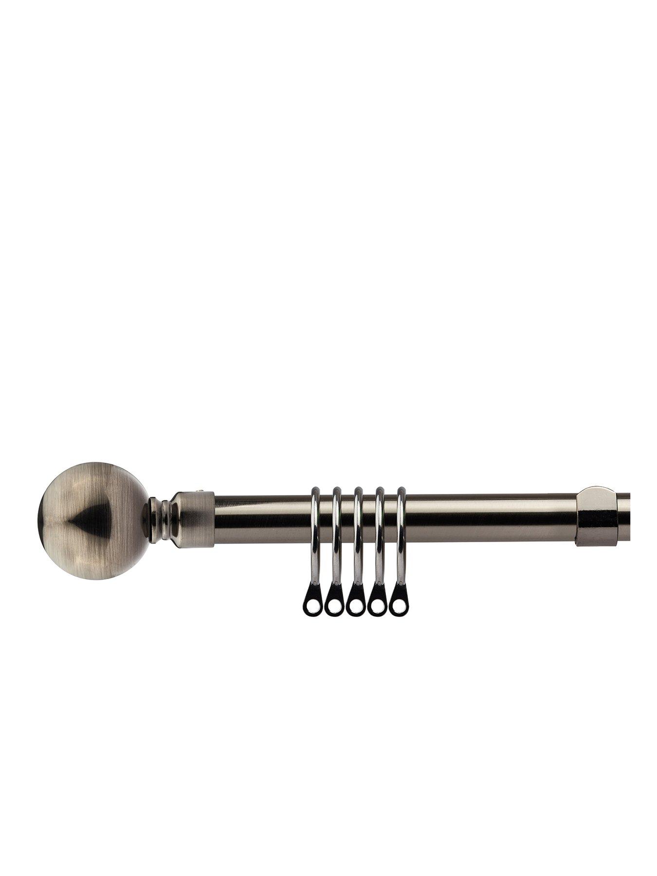 undefined Extendable Curtain Pole Kit With Ball Finials - 1.2 To 2.1m