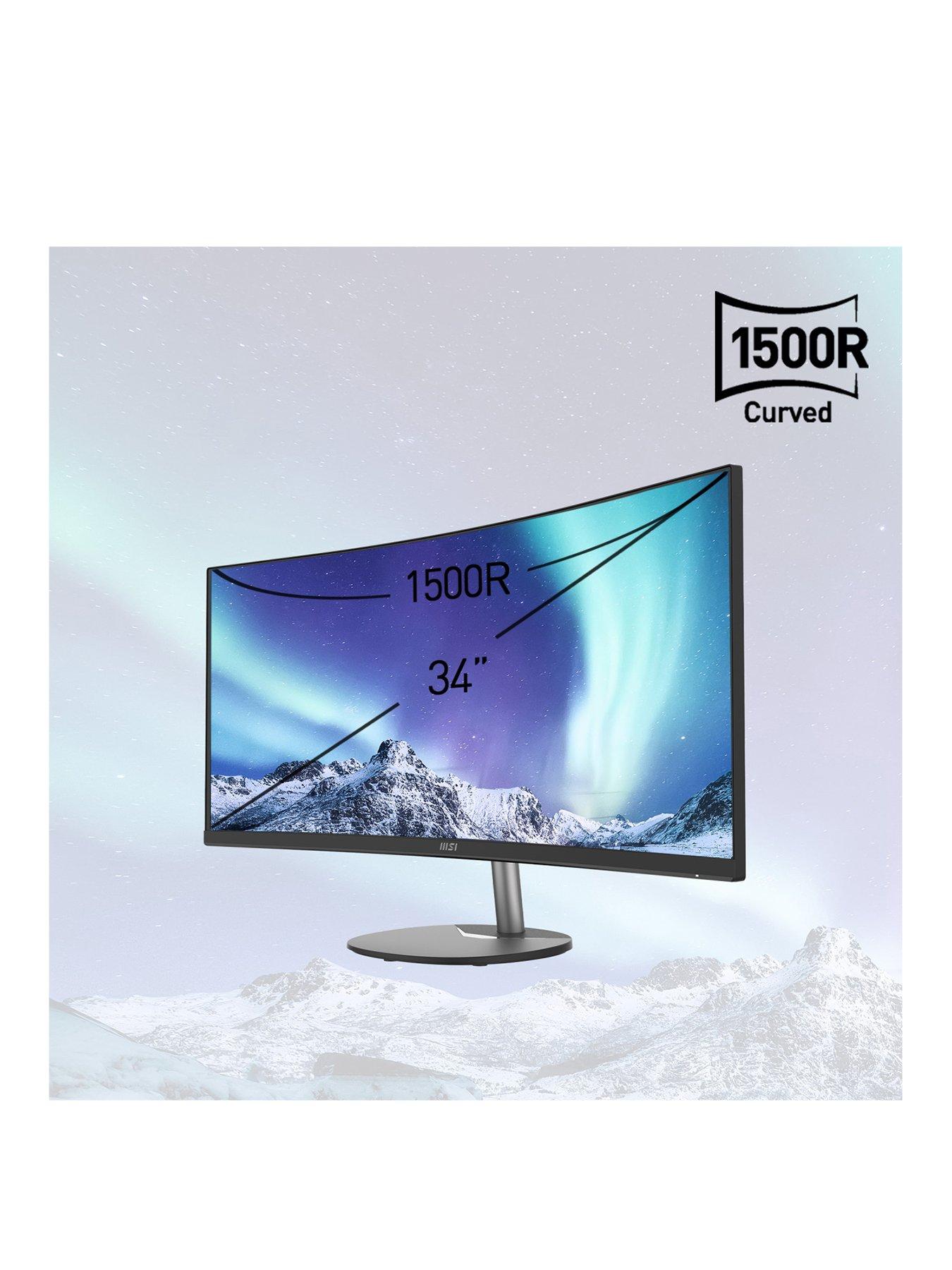Image 2 of 7 of MSI PRO MP341CQ 34-inch, Quad HD, 100Hz, AMD Freesync, Curved Gaming Monitor with Built-in Speakers