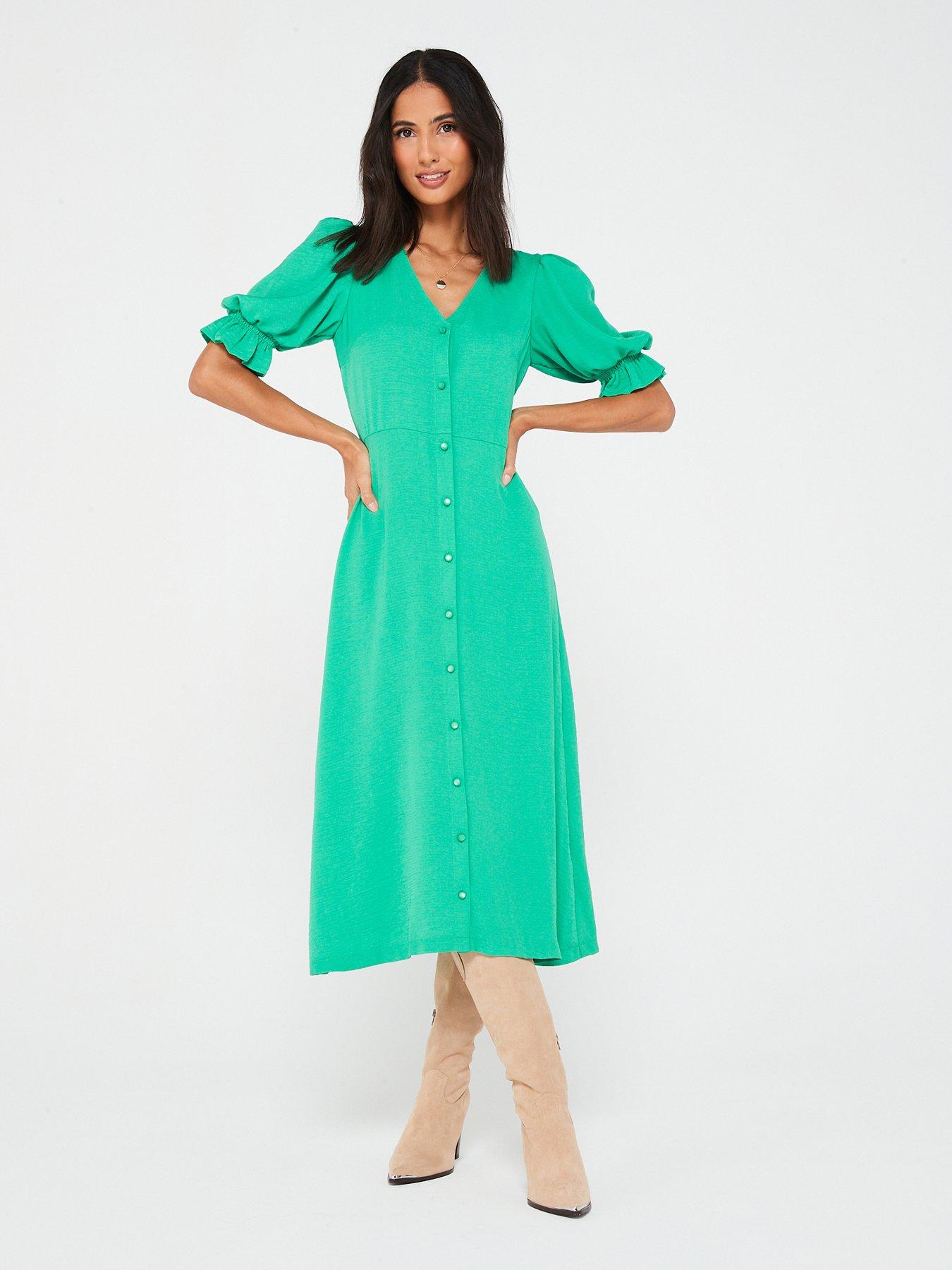 Midi button 2025 through dress