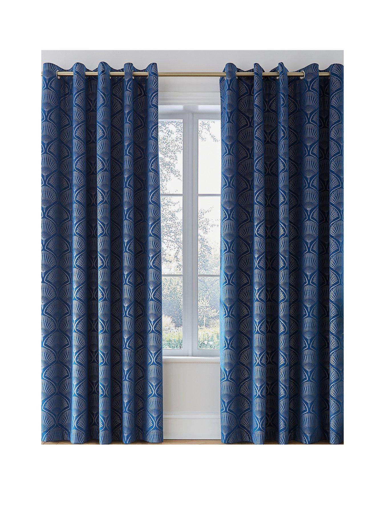 catherine-lansfield-art-deco-pearl-eyelet-curtains-in-navy