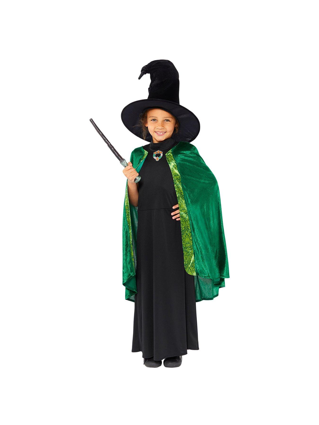 Costume Ufficiale Harry Potter Professor McGonagall Per Bambini - Include Vestito, Mantello E Cappello - Taglie Da 4 A 12 Anni