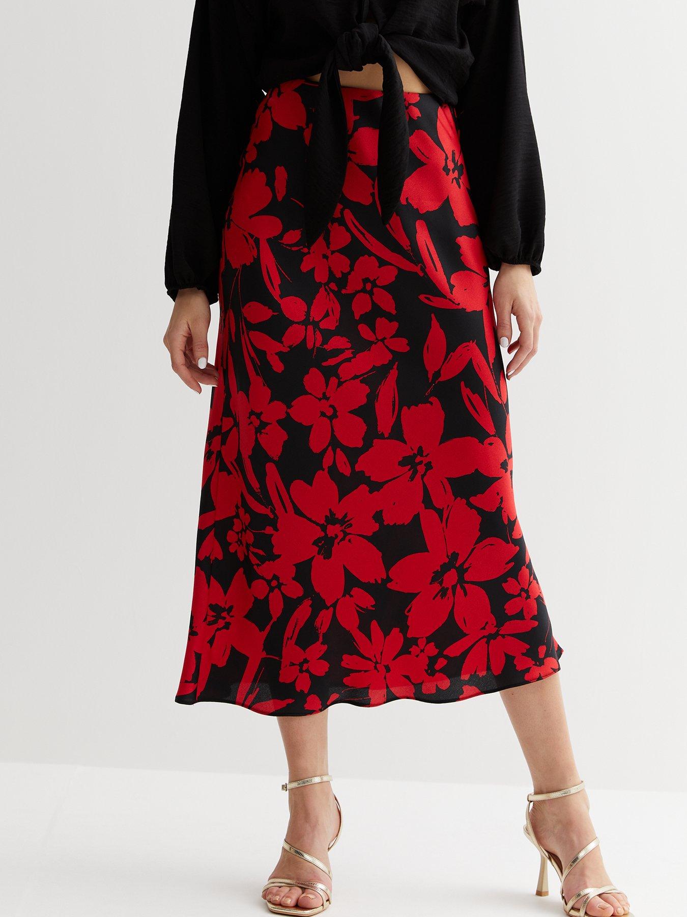 Midi skirt outlet red