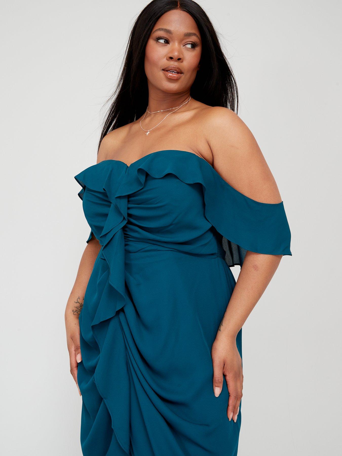 City Chic Va Va Voom Dress - Green | Very Ireland