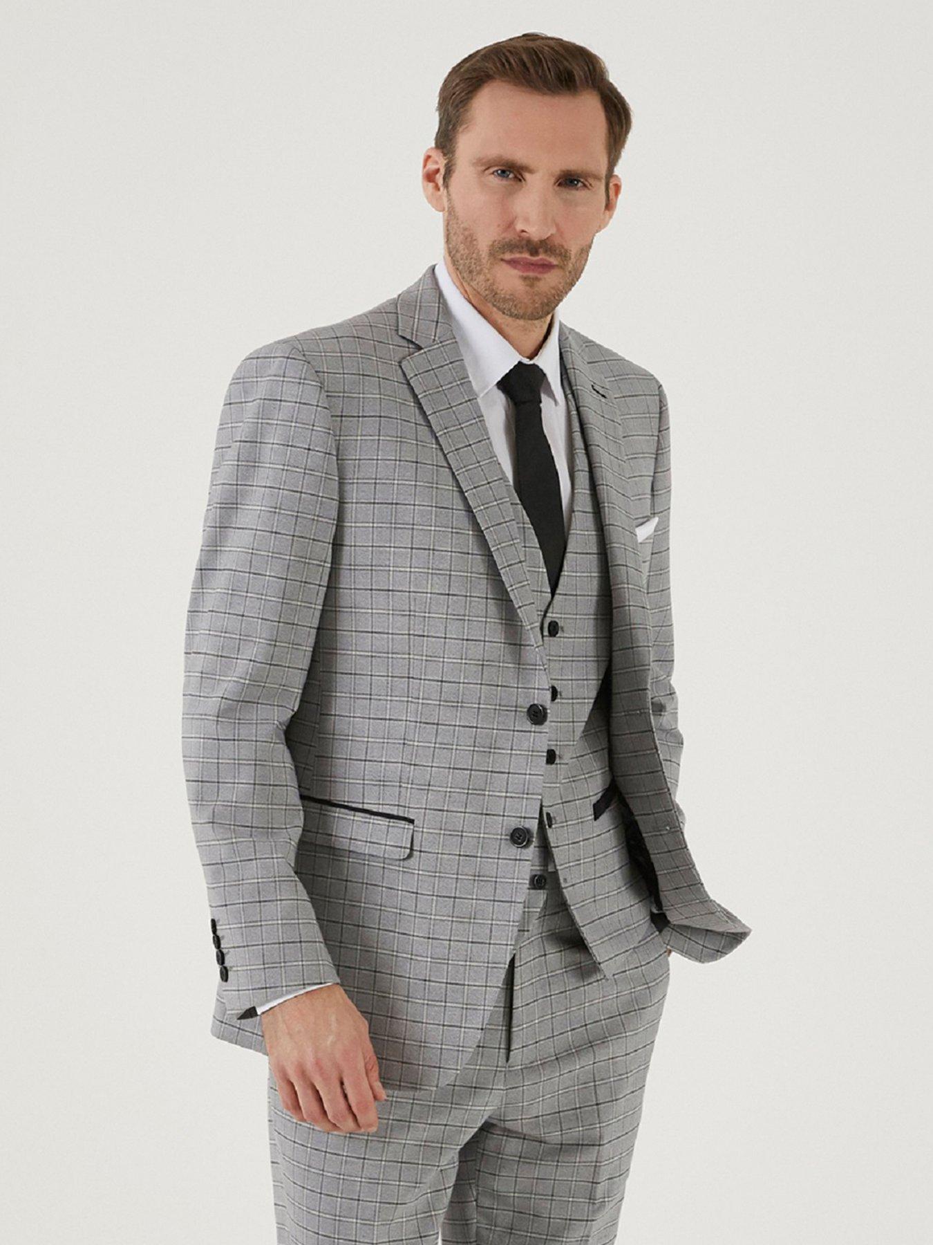 Image 1 of 4 of Skopes Brook Tailored Check Jacket - Light Grey