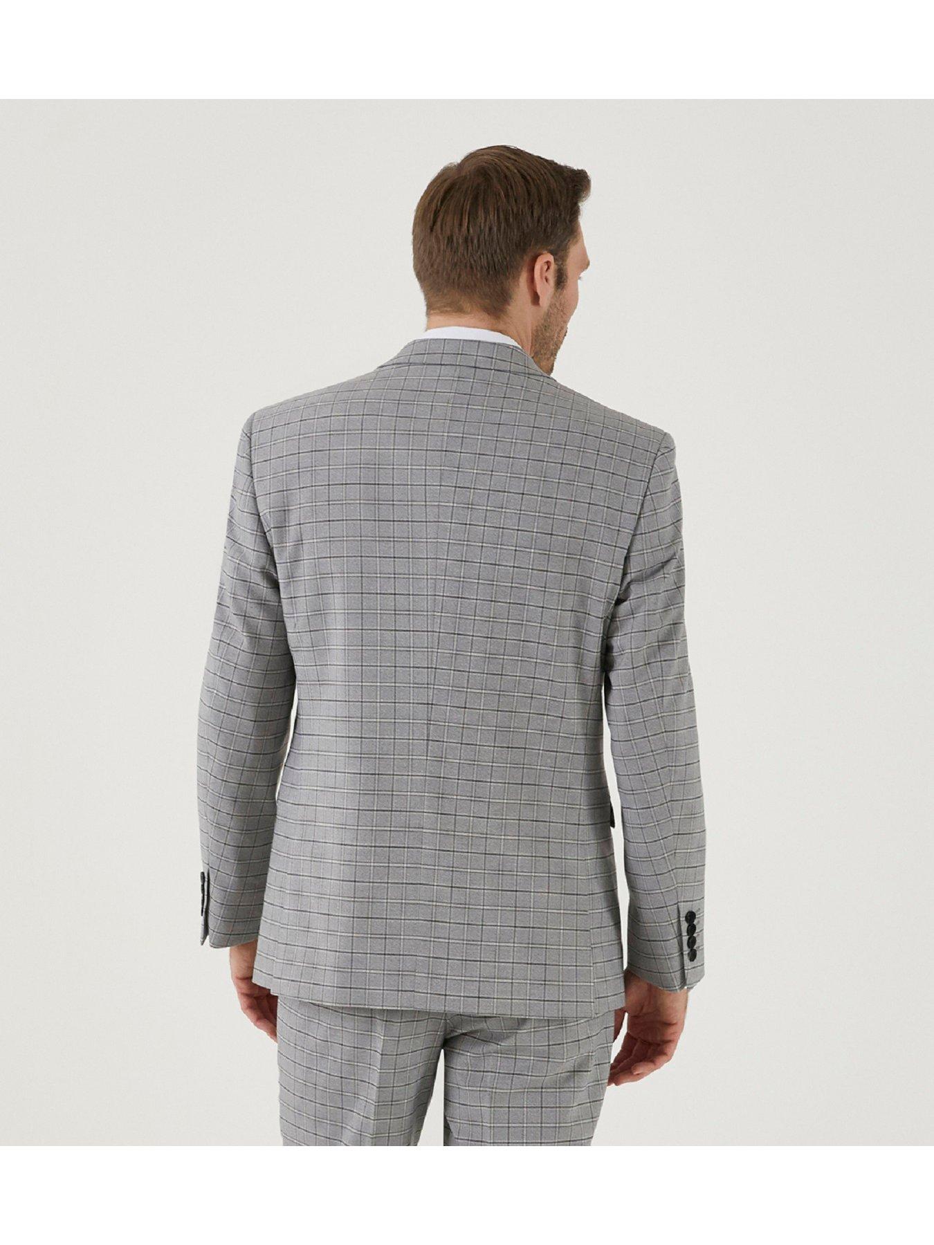 Image 2 of 4 of Skopes Brook Tailored Check Jacket - Light Grey