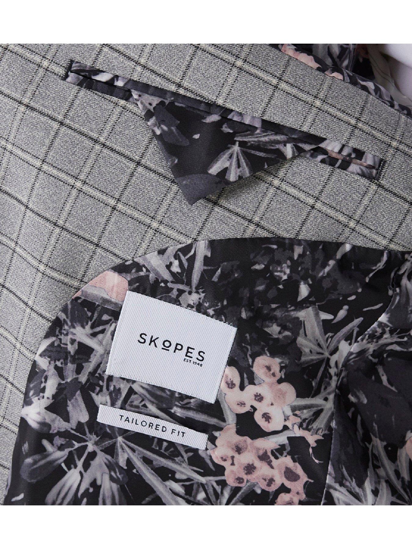 Image 4 of 4 of Skopes Brook Tailored Check Jacket - Light Grey
