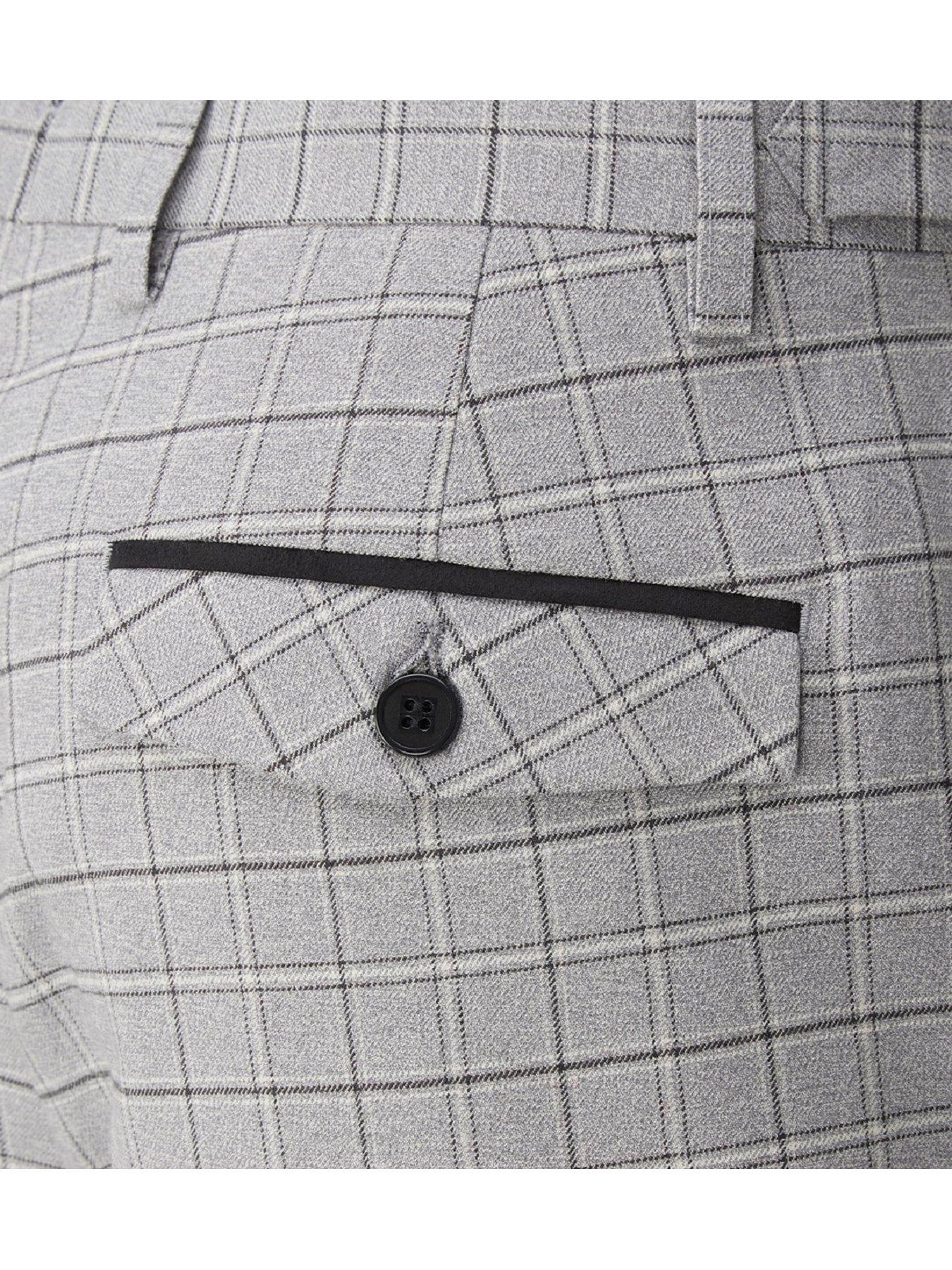 Image 4 of 4 of Skopes Brook Tailored Check Trousers - Light Grey