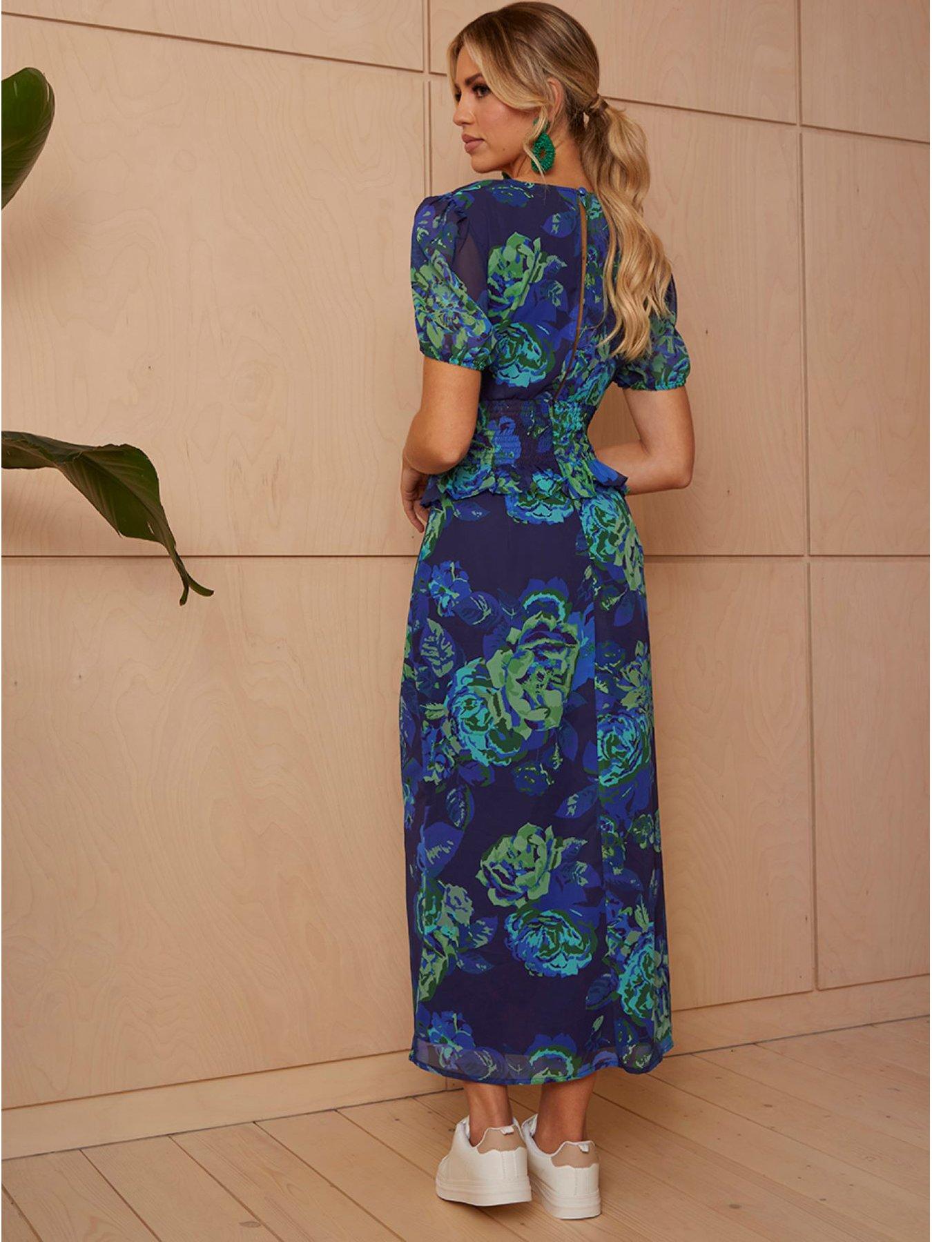 chi-chi-london-frill-detail-v-neck-floral-midi-dress-navystillFront