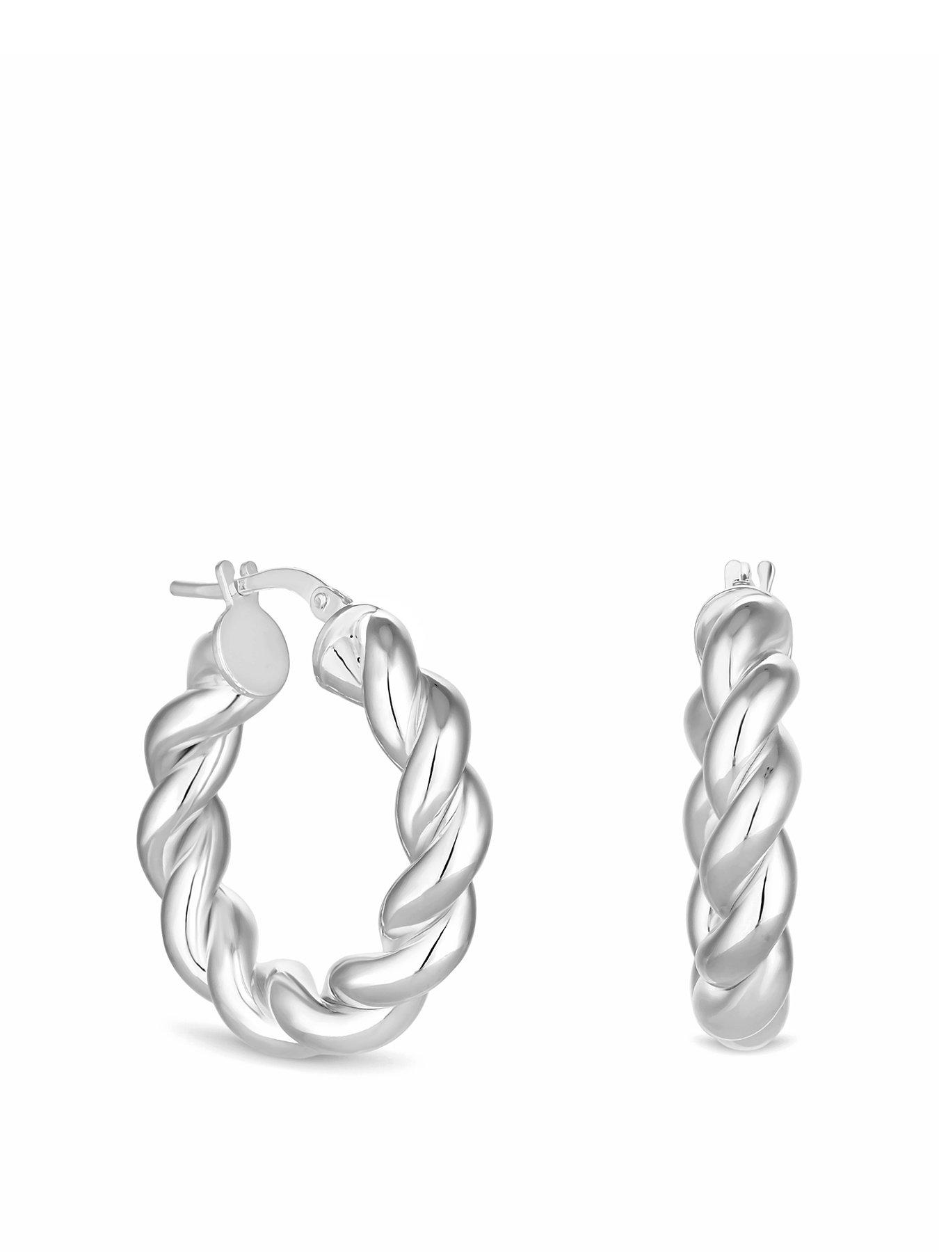 Simply Silver Simply Silver Sterling Silver 925 Loose Twist Hoop