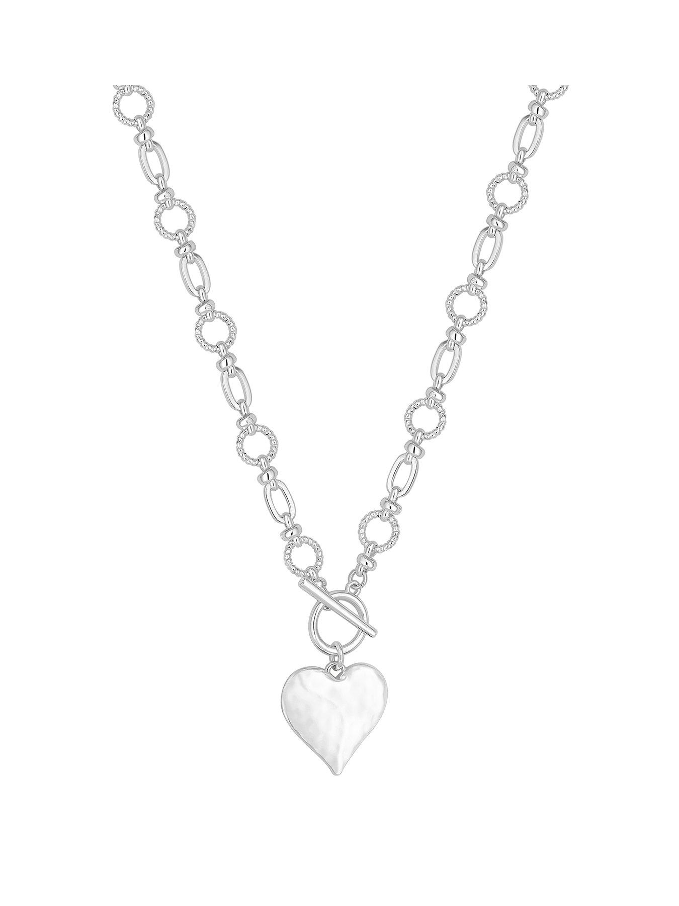 mood-mood-silver-molten-heart-ball-chain-long-pendant-necklace