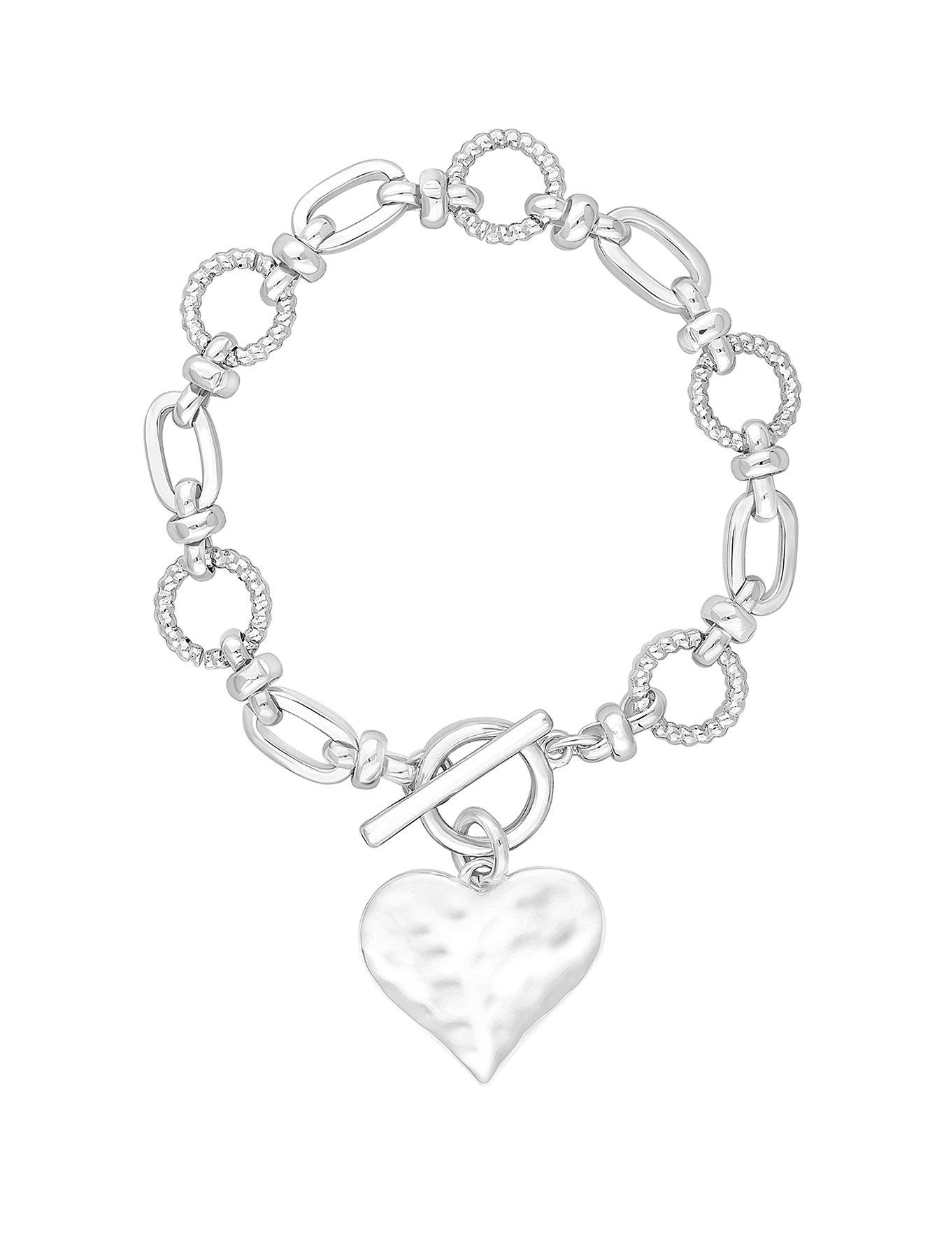 mood-mood-silver-molten-heart-ball-chain-bracelet