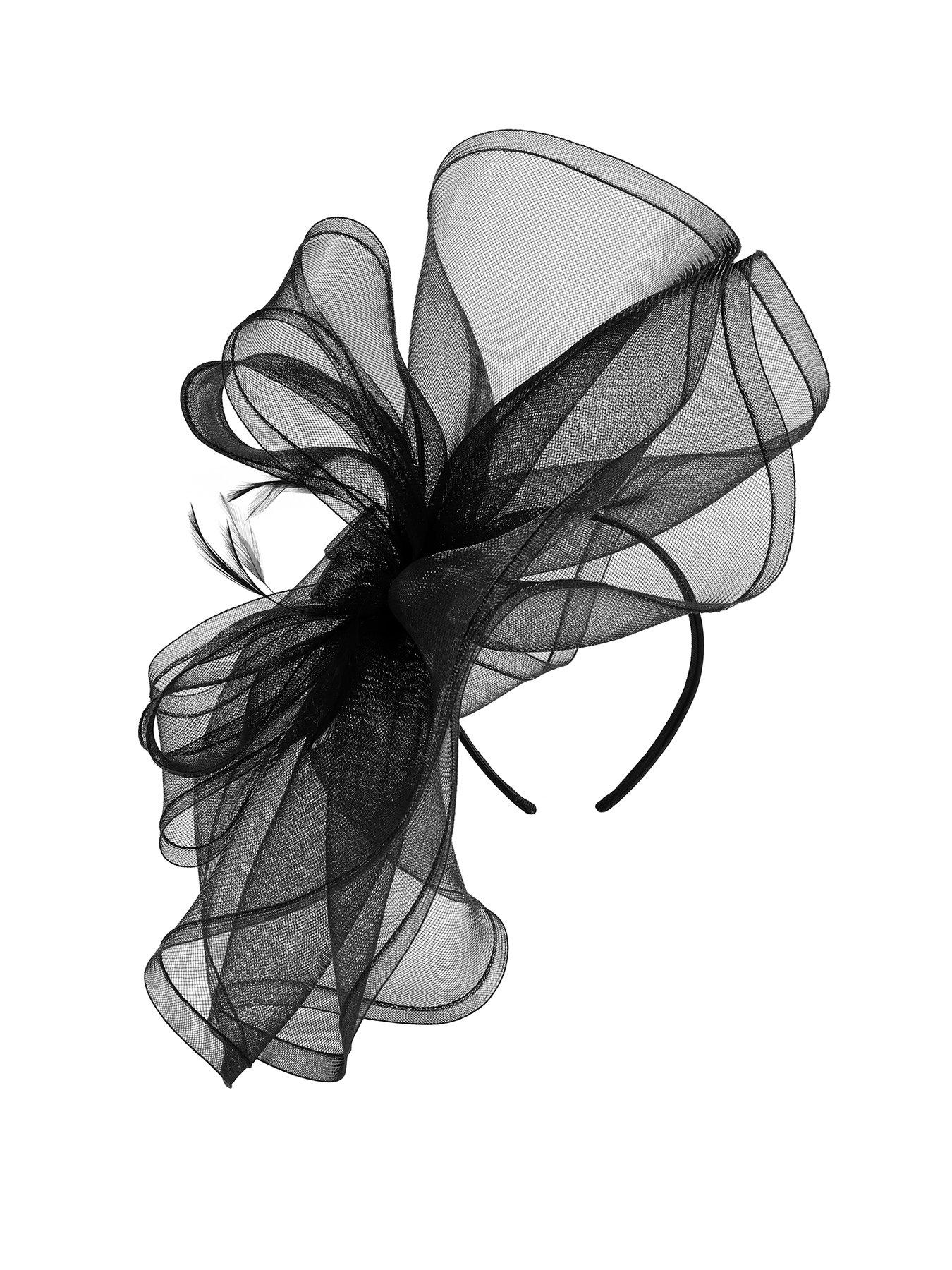 Jon Richard Jon Richard Black Large Hat Fascinator