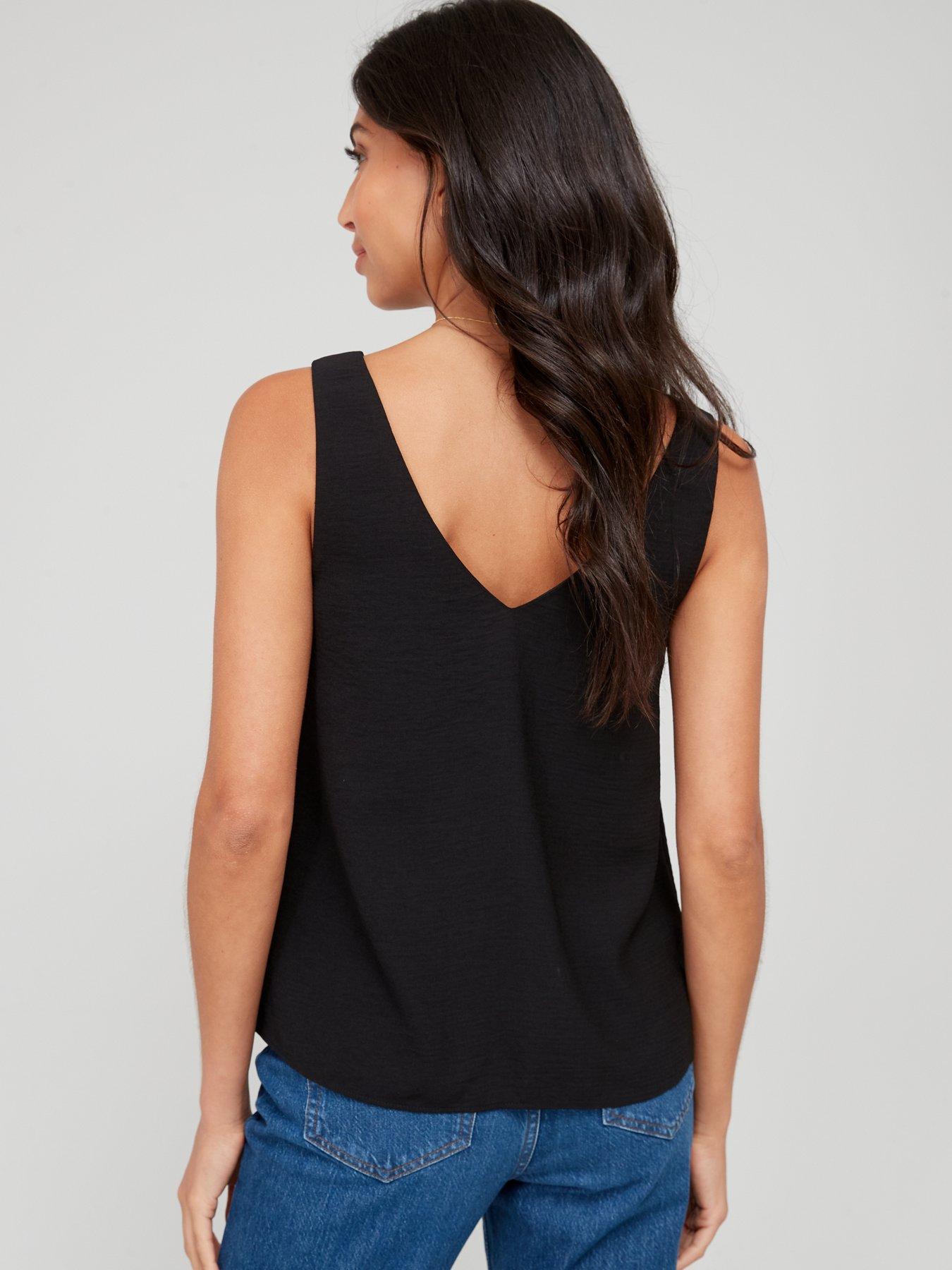 the-very-collection-cami-solid-top-blackstillFront