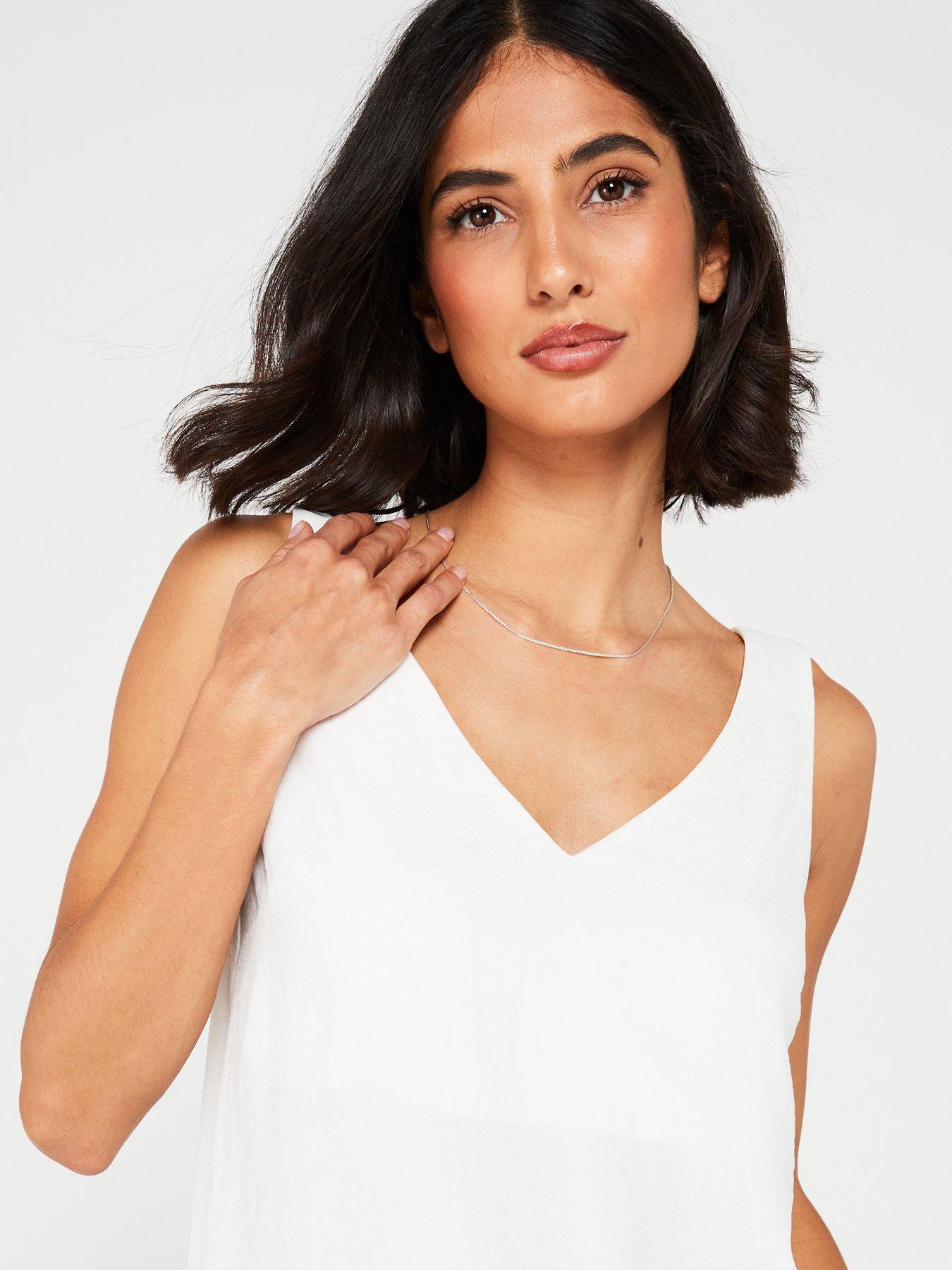 Image 4 of 4 of The Very Collection Cami Solid Top - White