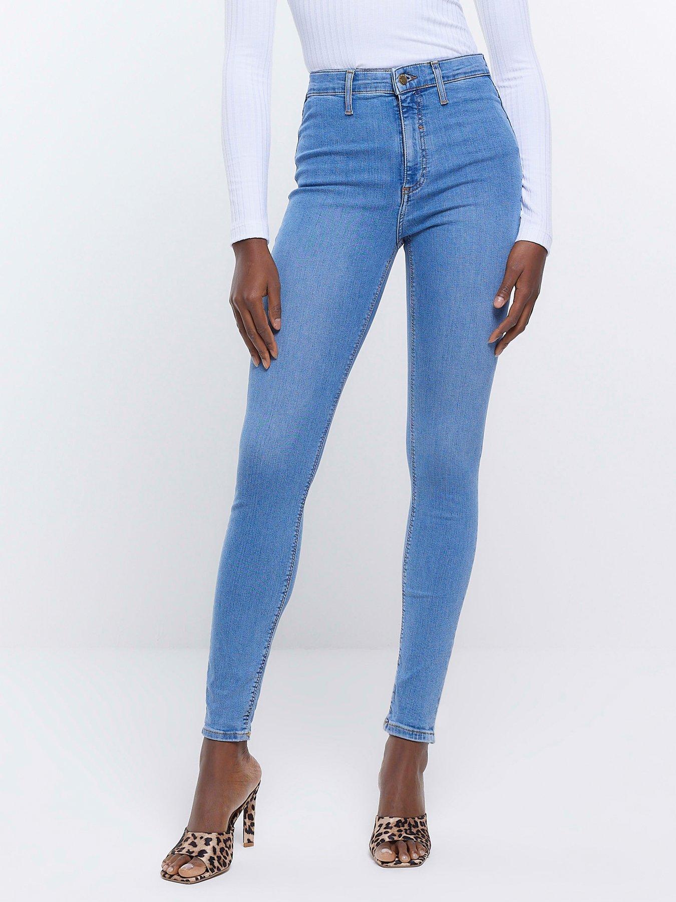 Image 1 of 4 of River Island Kaia High Rise Jegging - Blue