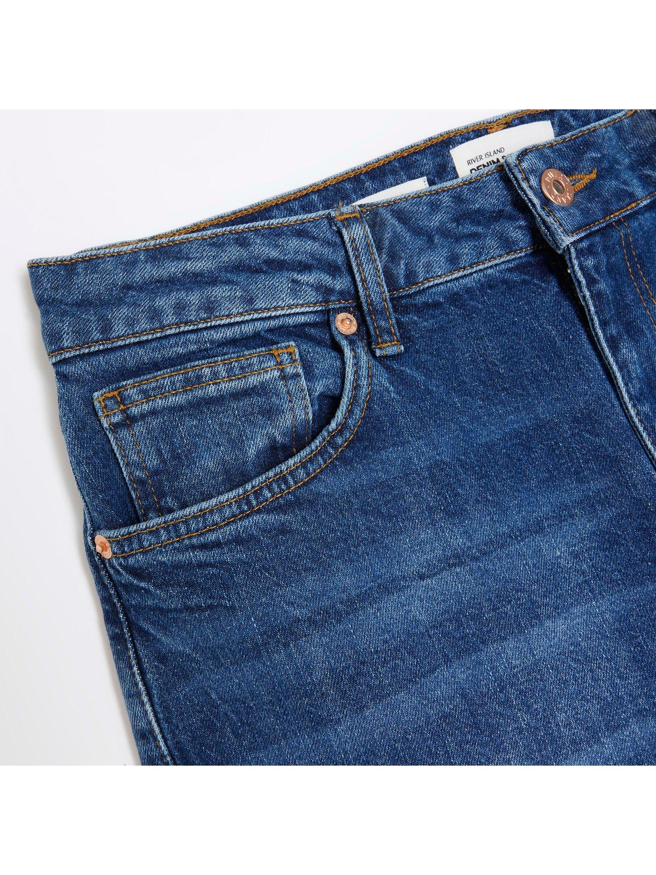 Blue High Waist Rigid Mom Jeans