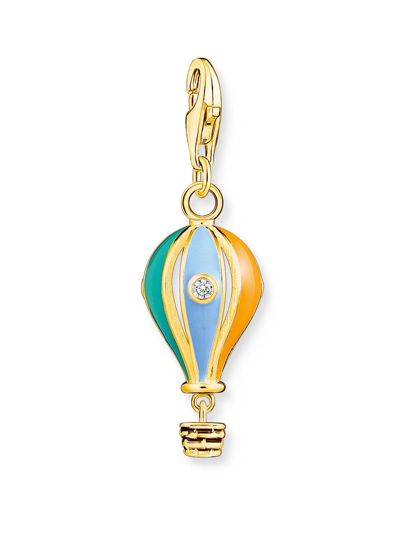 Cloud & Hot Air Balloon Charm Keychain