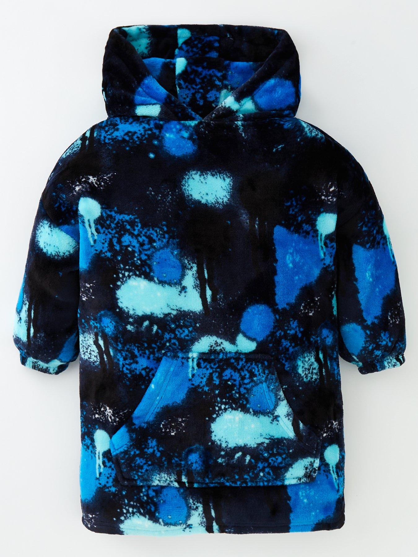 mini-v-by-very-boys-oversized-fleece-paint-splatter-poncho-multi