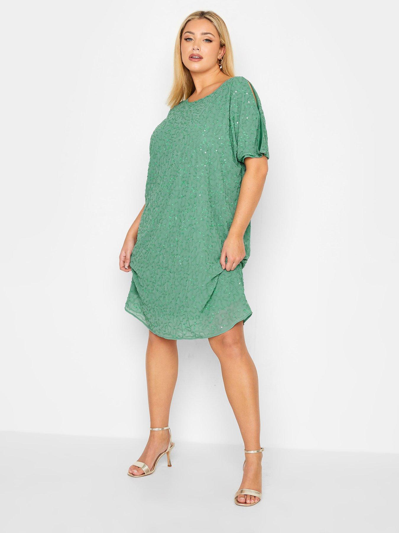 yours-luxe-embellished-cape-dress-greenback