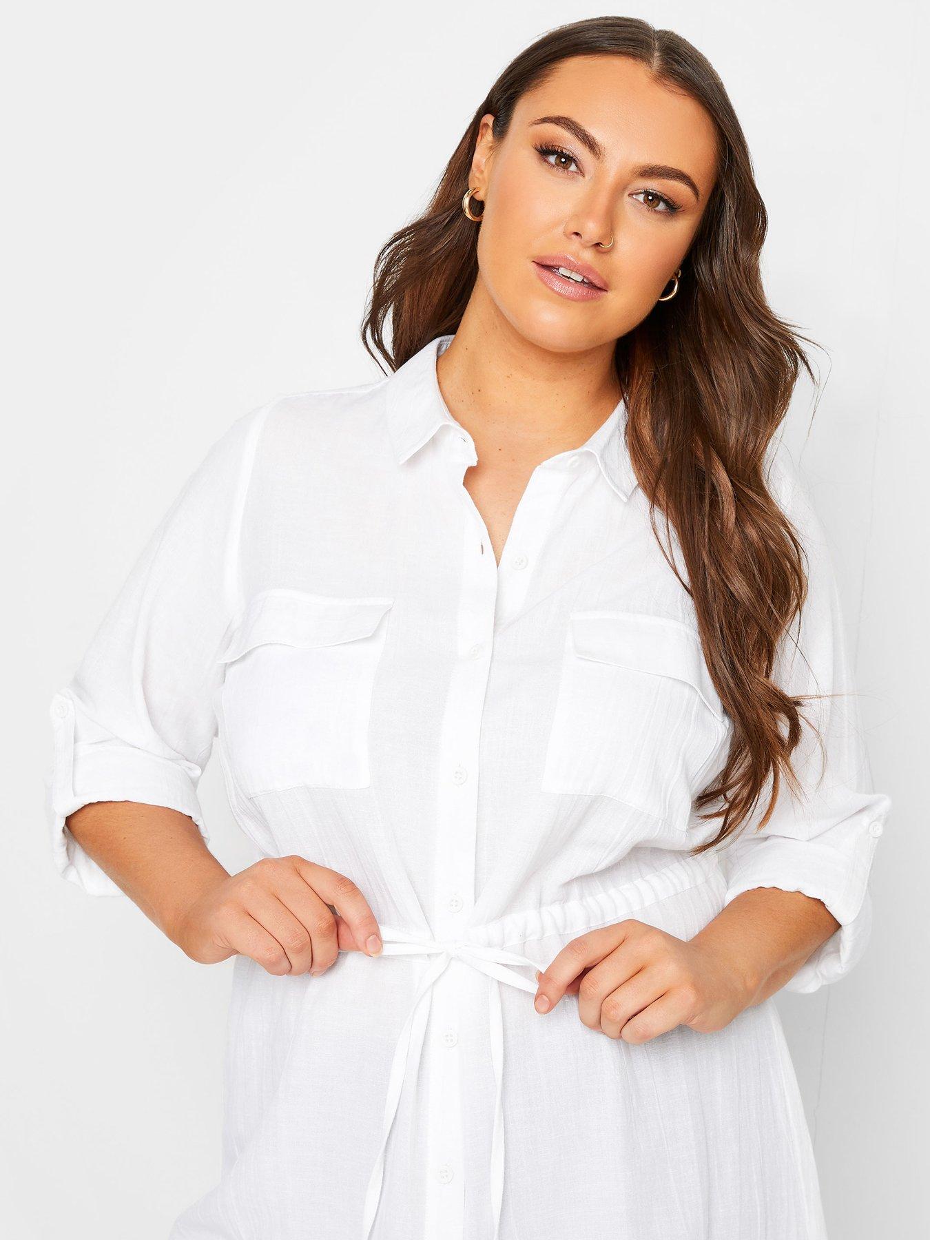 Image 4 of 4 of Yours Linen Utility Tunic -&nbsp;White