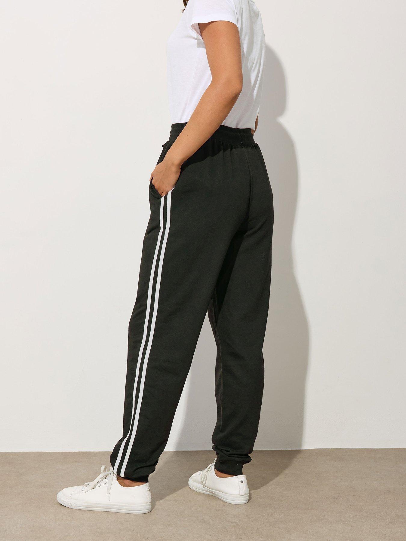 Image 2 of 5 of Long Tall Sally Long Tall Sally Tall Side Stripe Black Trouser