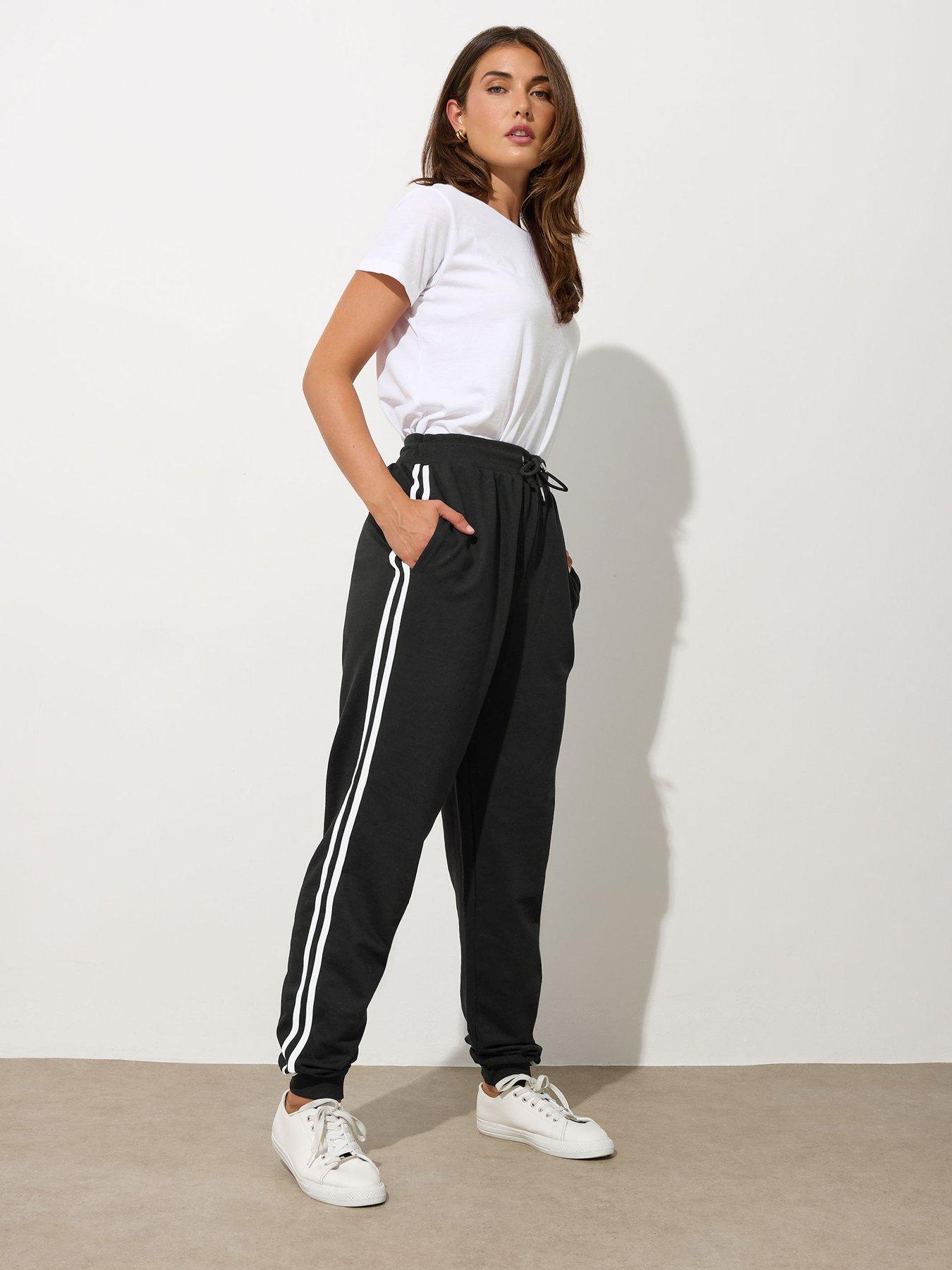 Image 3 of 5 of Long Tall Sally Long Tall Sally Tall Side Stripe Black Trouser