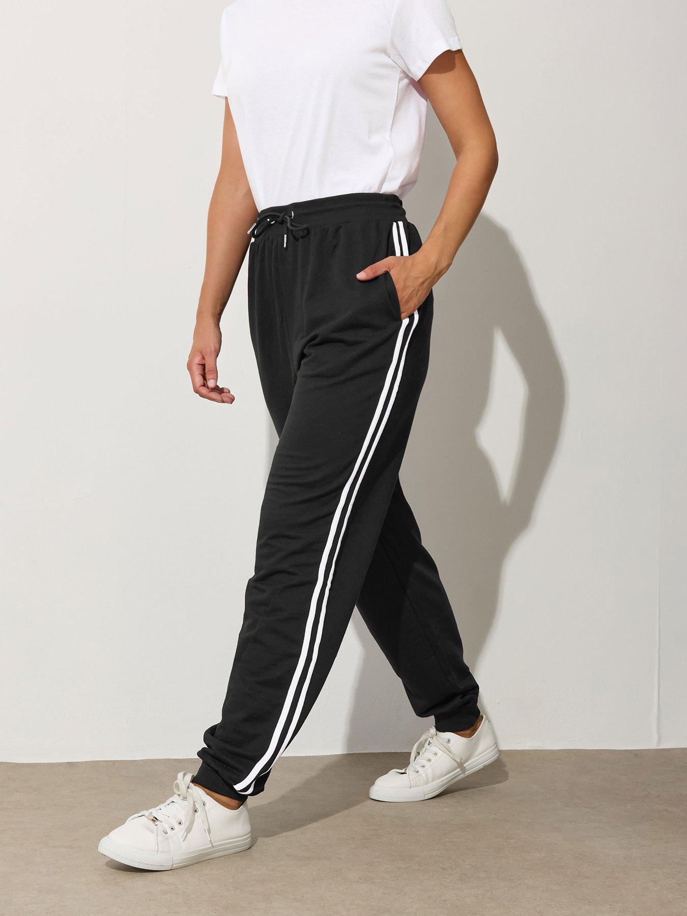Image 4 of 5 of Long Tall Sally Long Tall Sally Tall Side Stripe Black Trouser