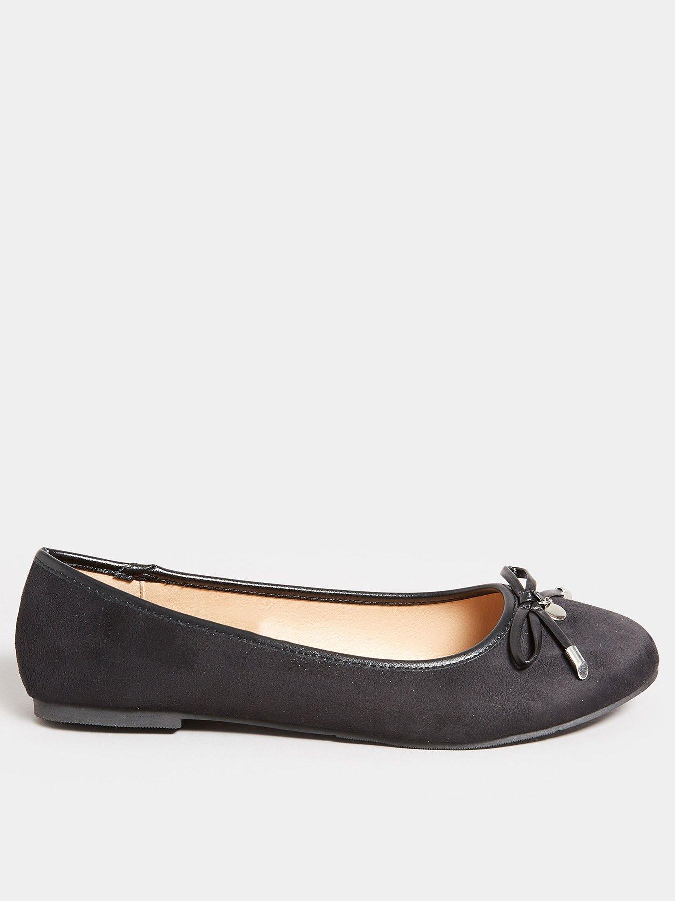 Image 1 of 4 of Long Tall Sally Long Tall Sally Suedette Ballerina Black