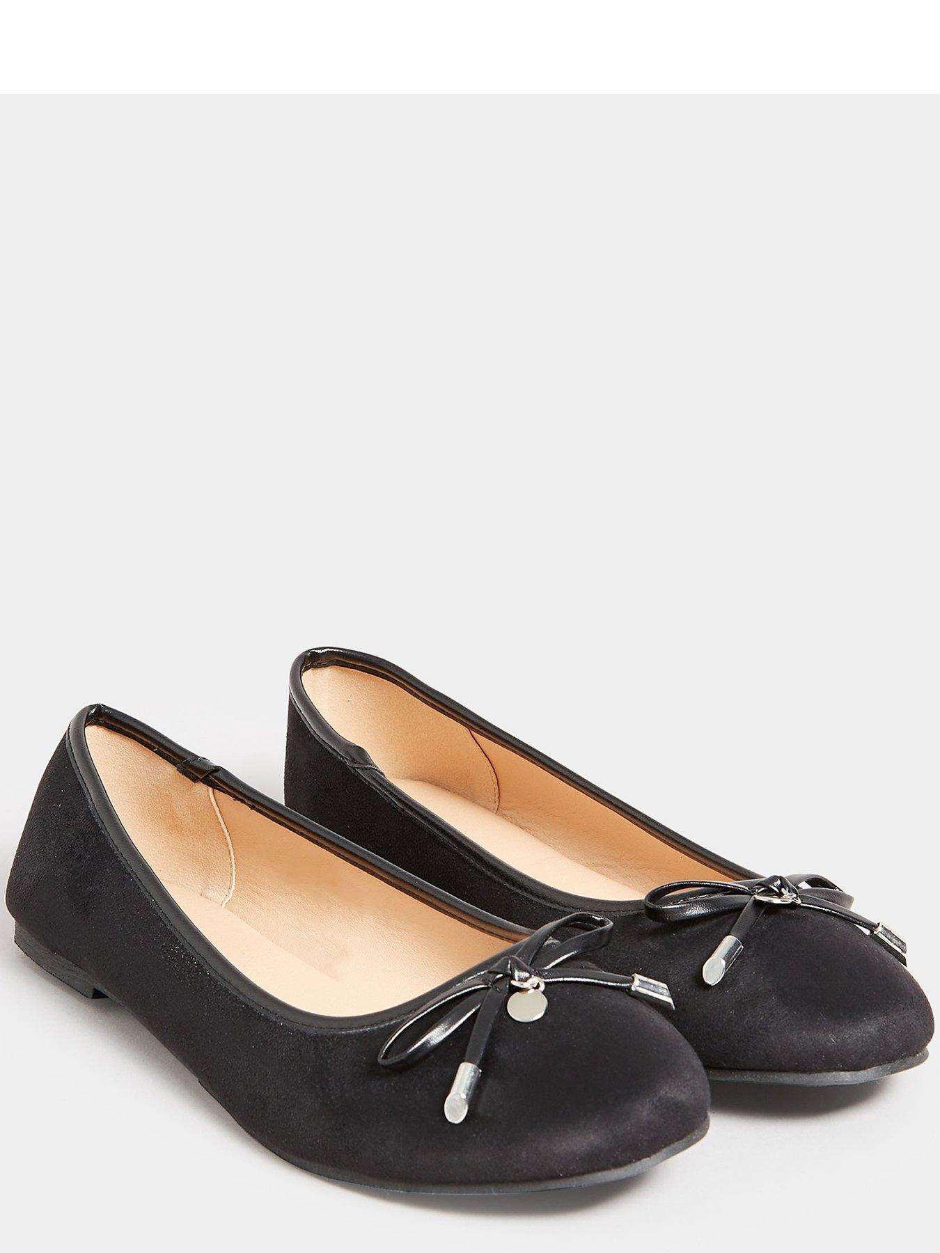 Image 3 of 4 of Long Tall Sally Long Tall Sally Suedette Ballerina Black